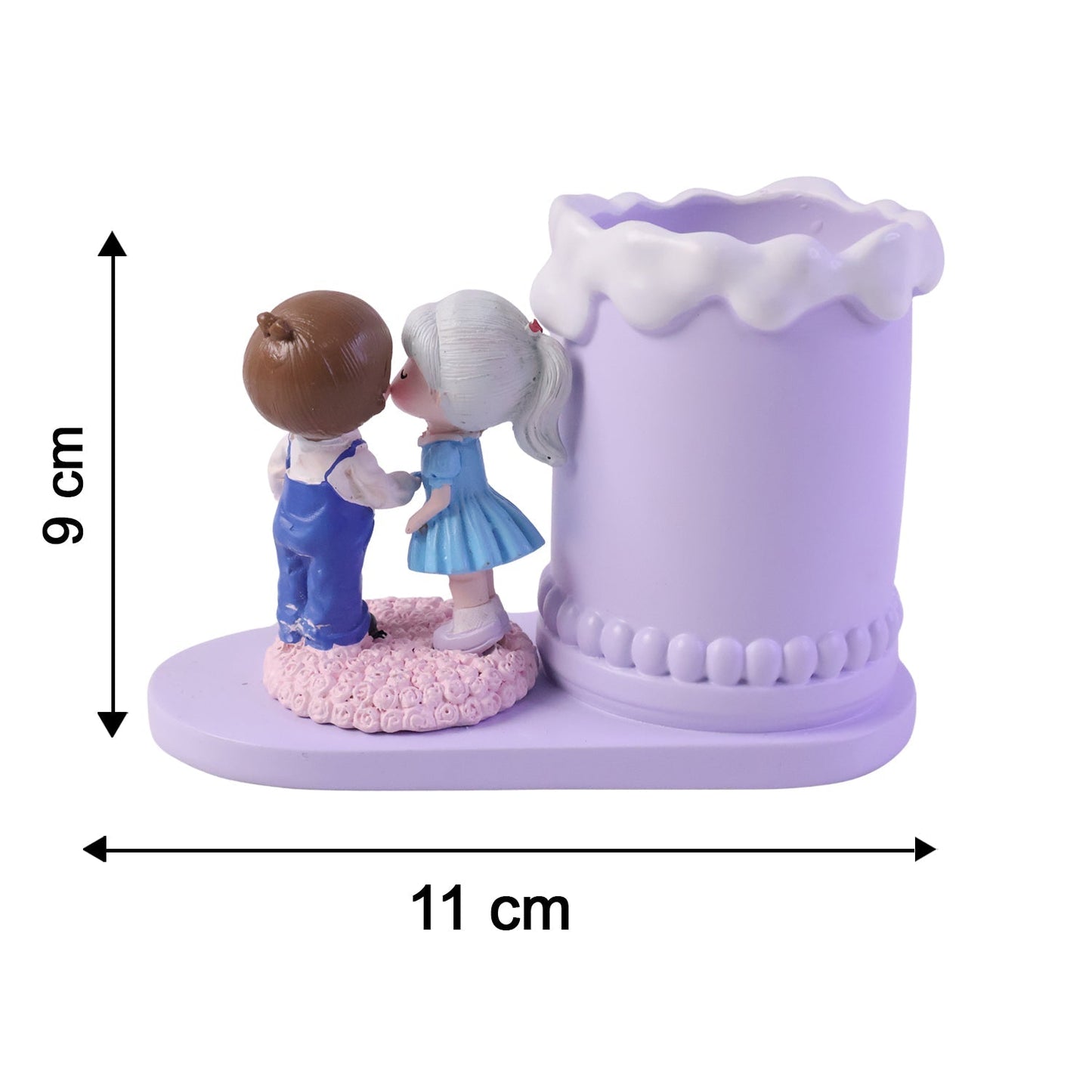 Sweet couple pen holder with dimensions