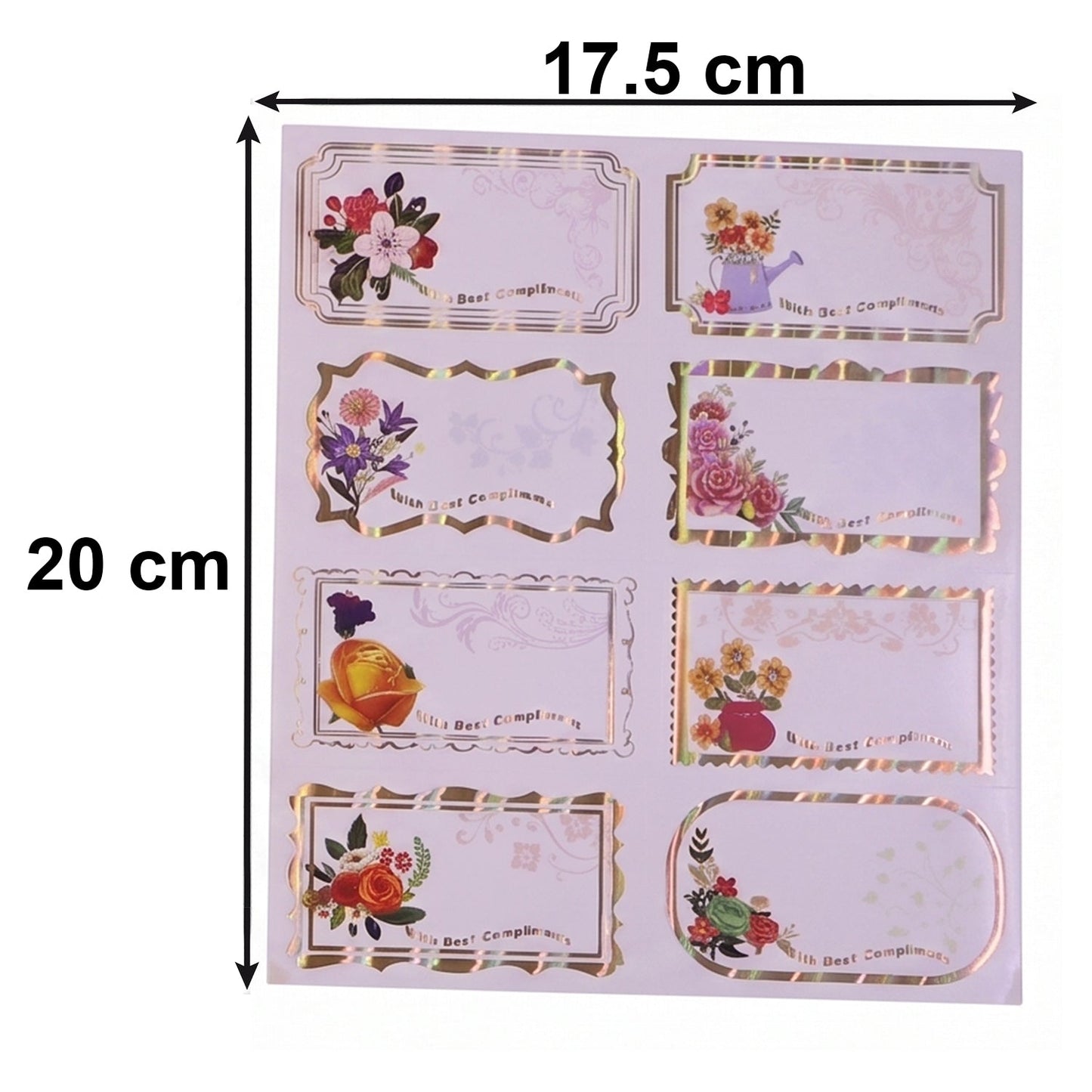 Gift tag stickers size guide