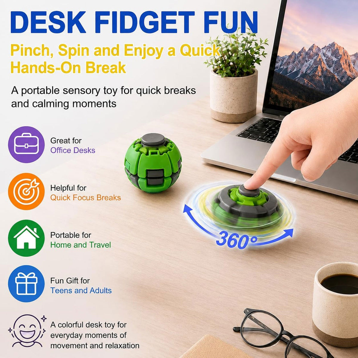 Spinner ball desk play use
