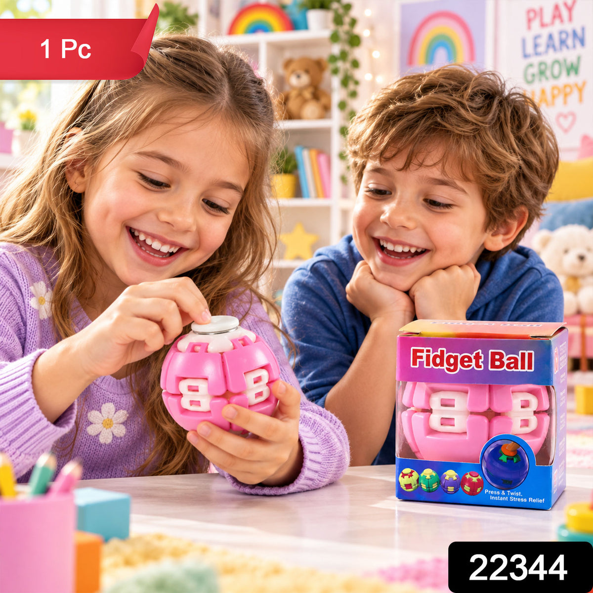 Transforming Spinner Flat Ball Toy with 360 Degree Spin for Kids and Desk Play