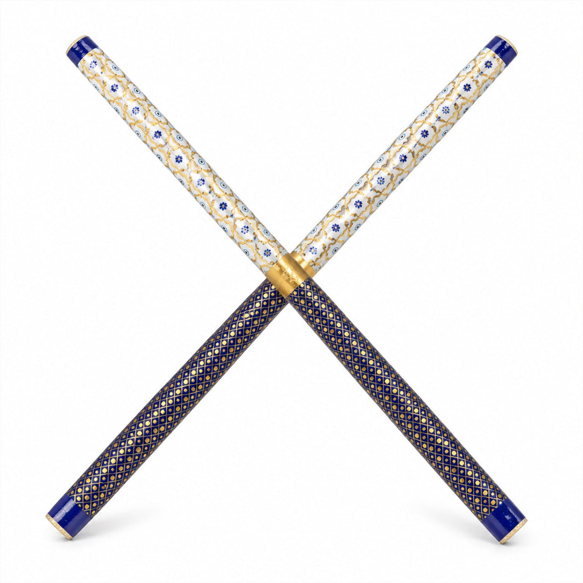 Wooden Dandiya stick 2 Pc set on white background