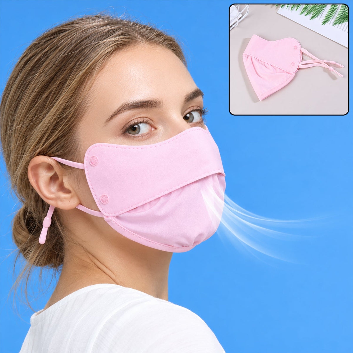Reusable fabric face cover mask ear loops