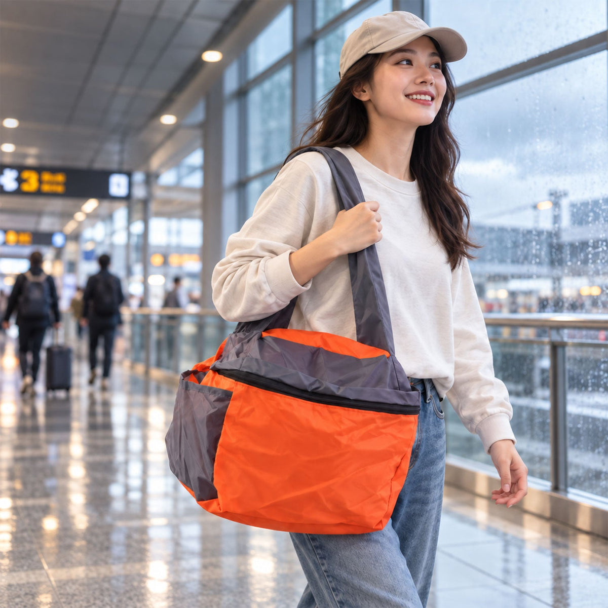 Large Travel Carry Bag with Dual Zippers and Durable Shoulder Straps