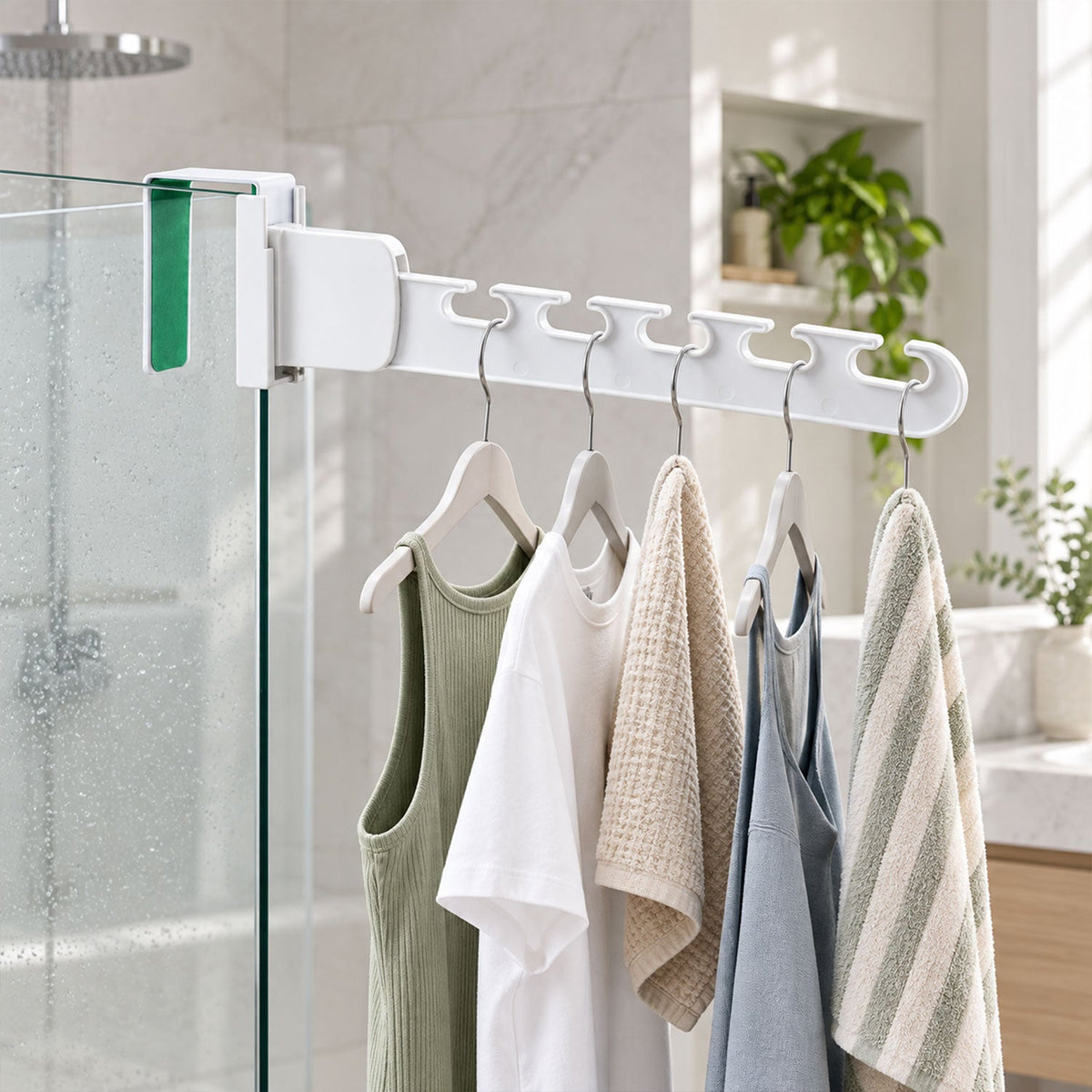 Plastic folding multi slot hanger over door