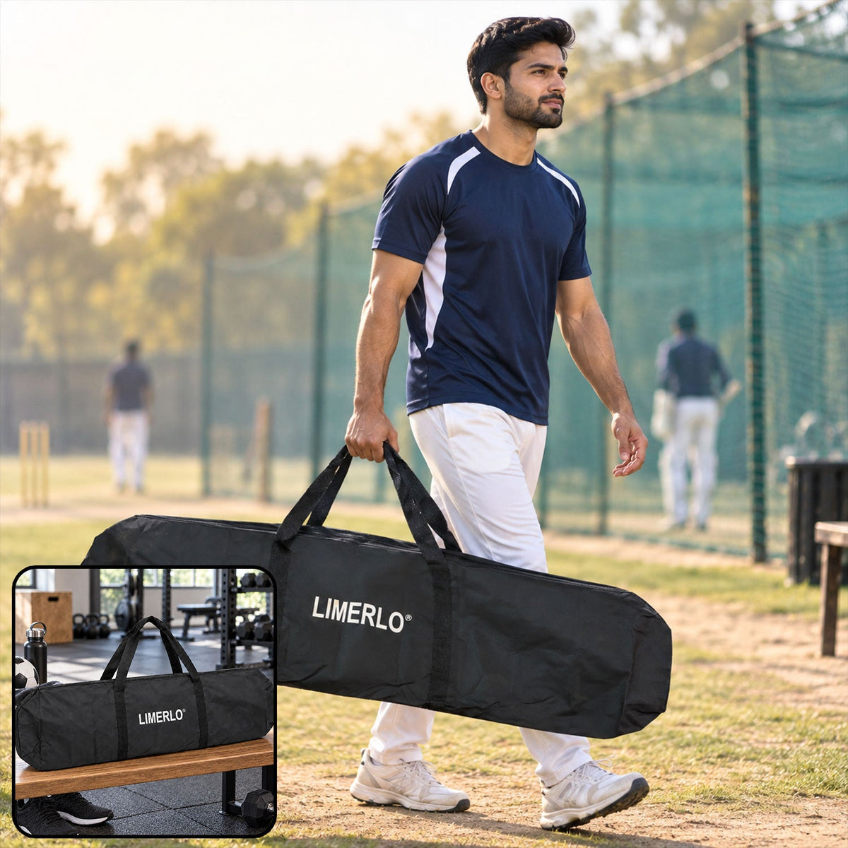 Large sports kit bag full zip carry handles