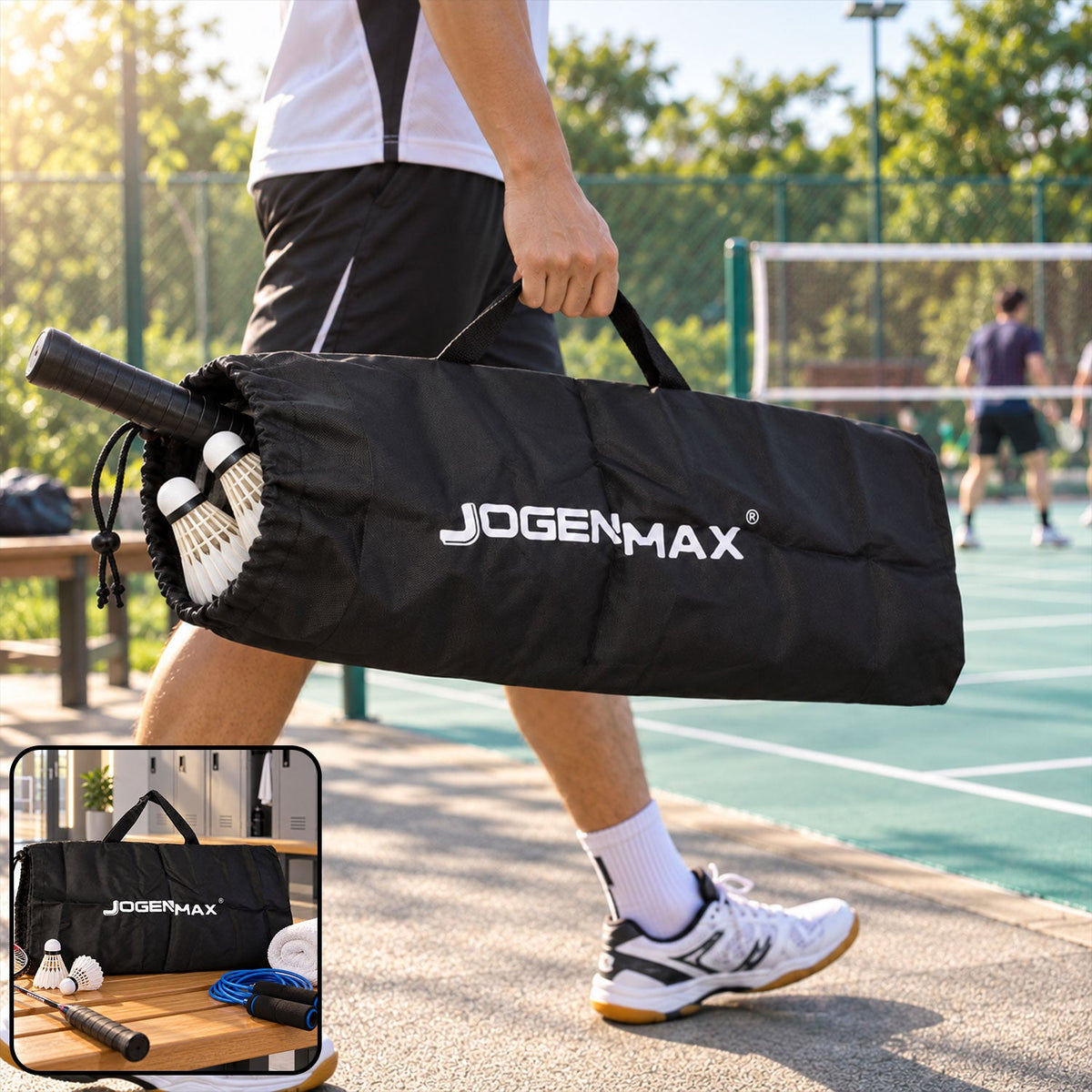Sports kit bag drawstring hand straps gear
