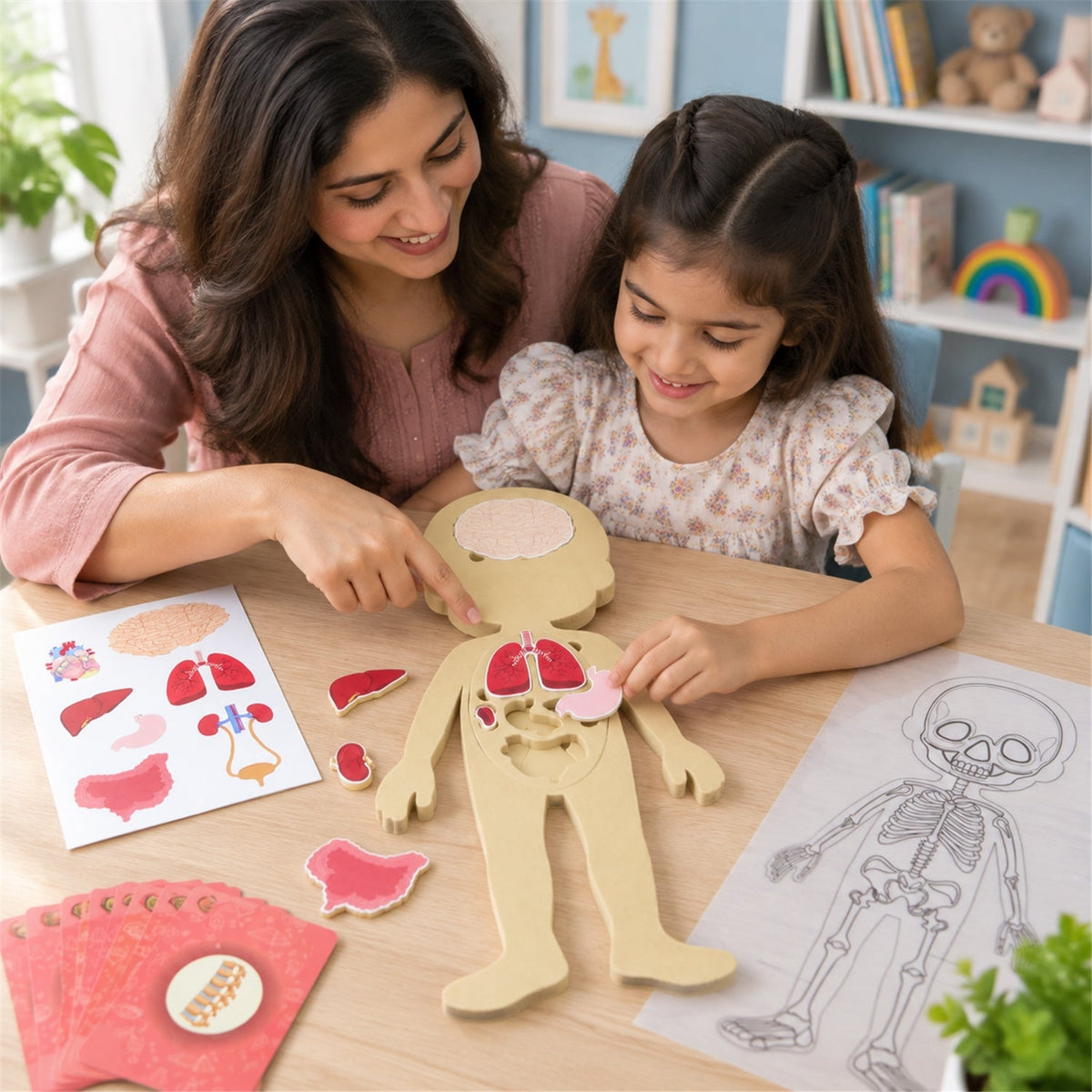 Human body anatomy puzzle organ learning