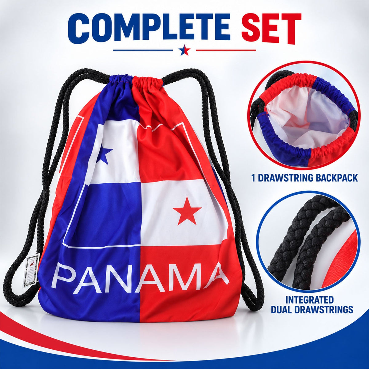 Drawstring backpack white bg