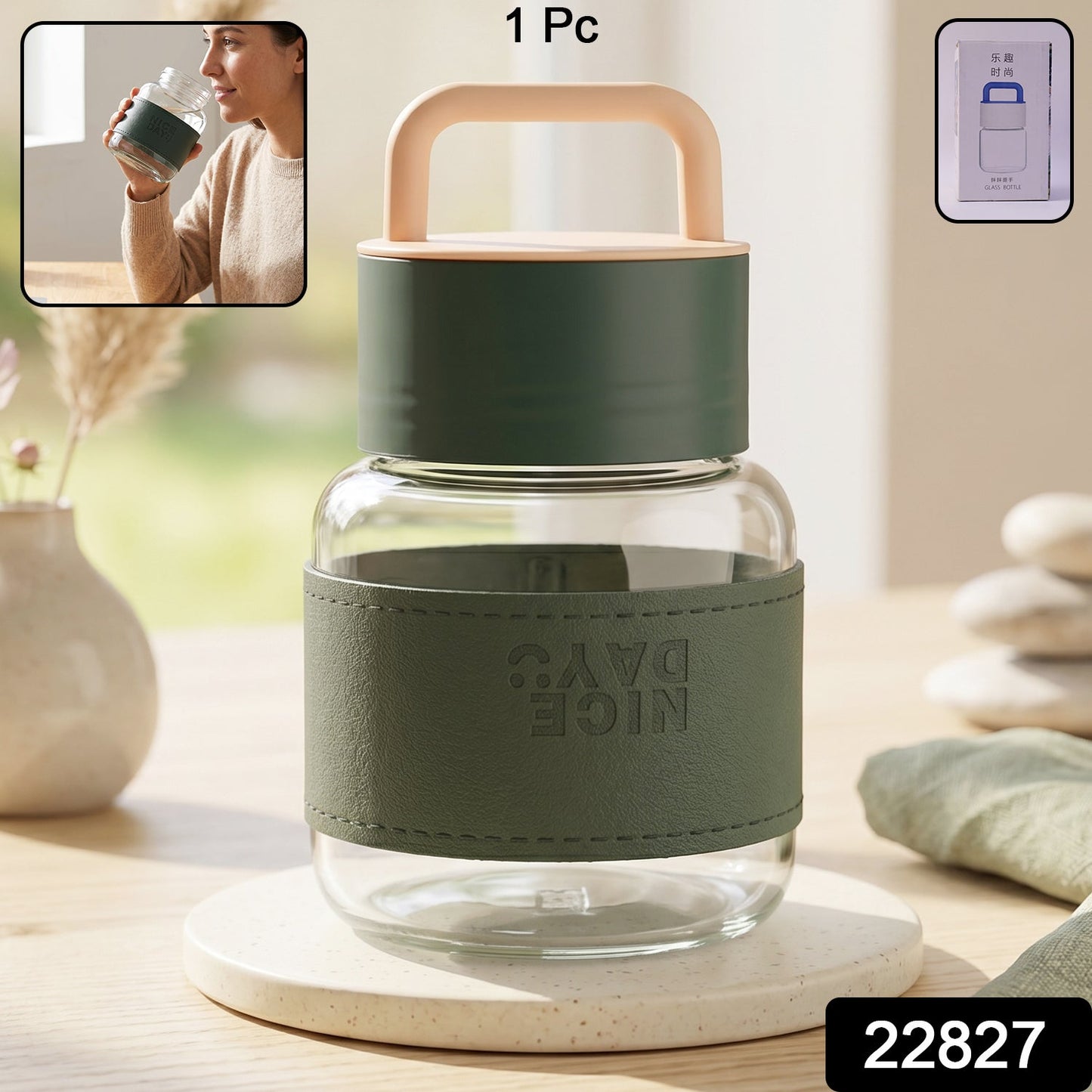 Glass water bottle pack