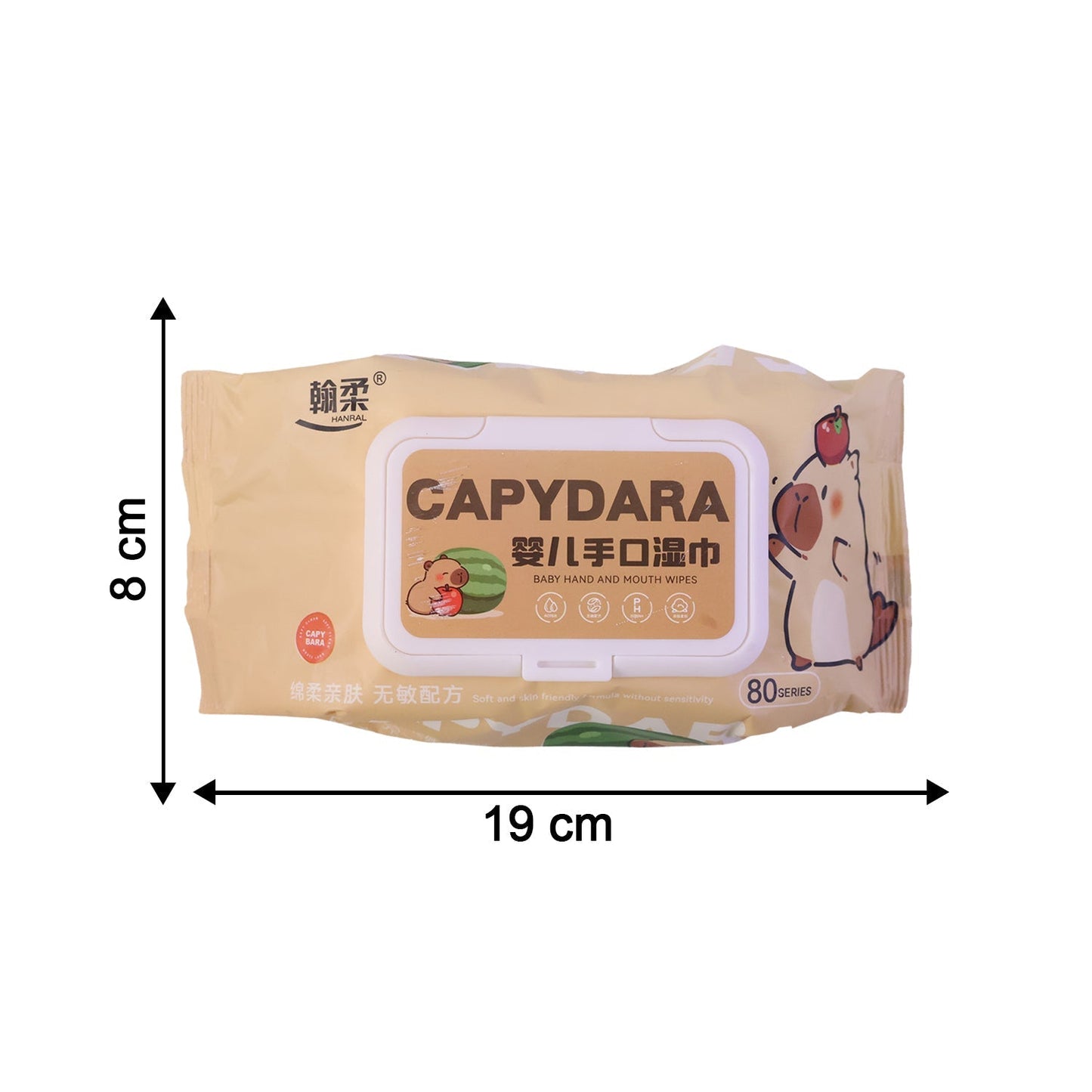 Single pack of soft wet wipes on white background