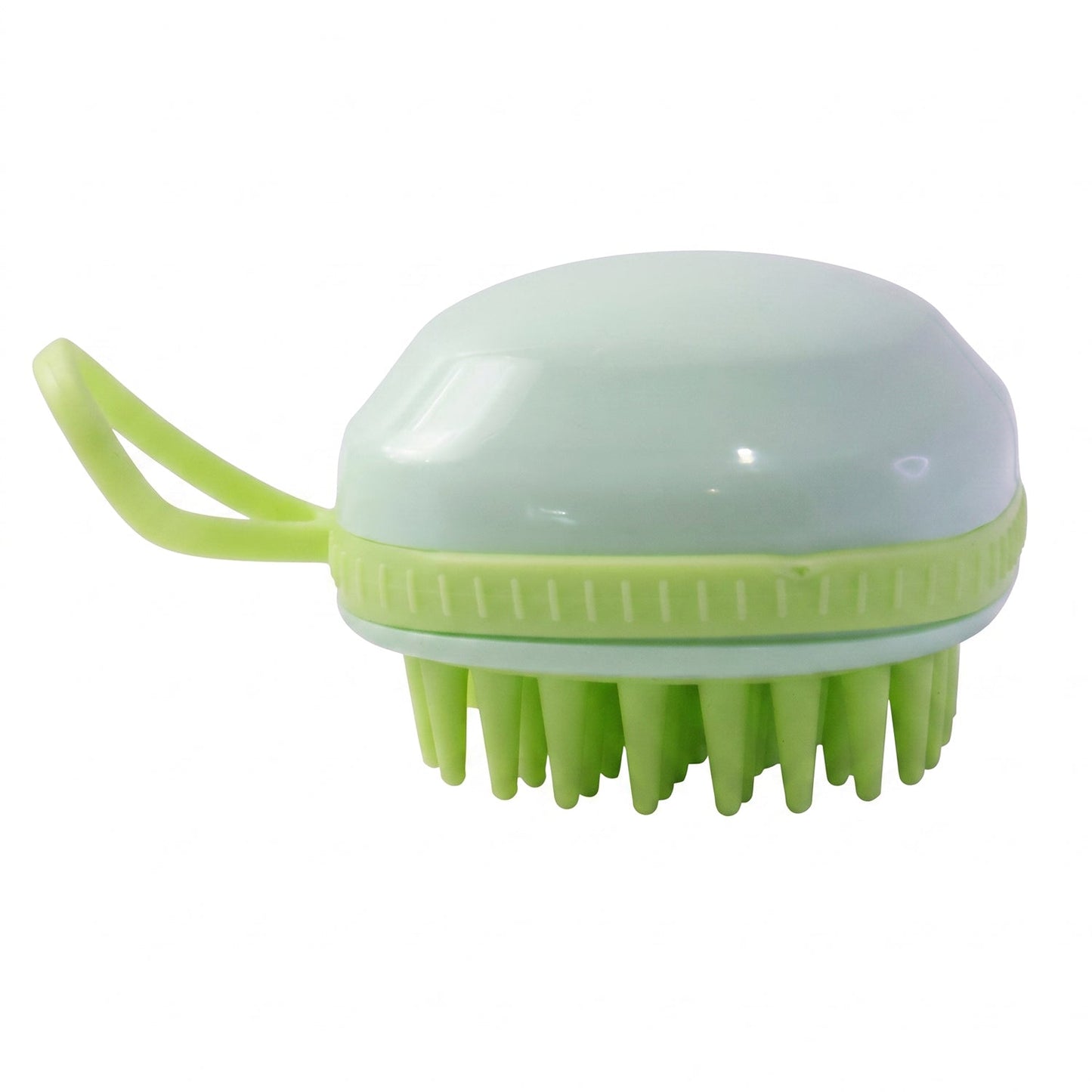 Silicone scalp massage brush on white background