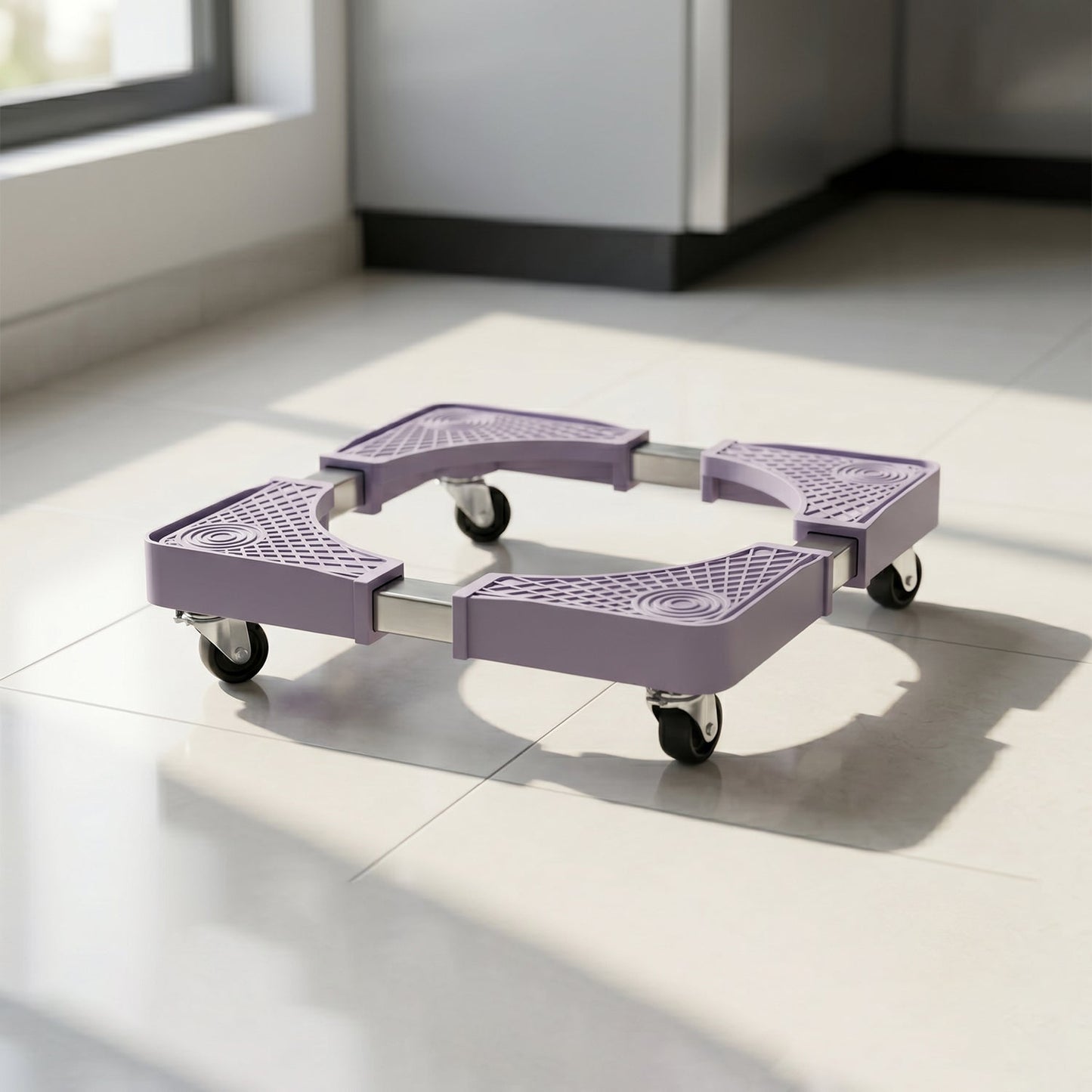 Adjustable stand under a refrigerator