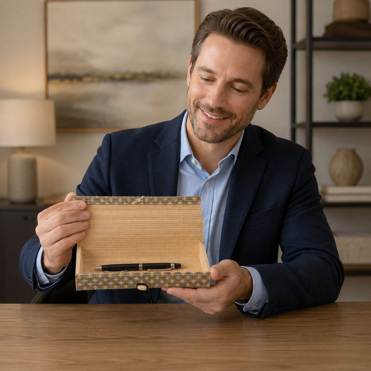 Decorative wooden presentation box for gifting