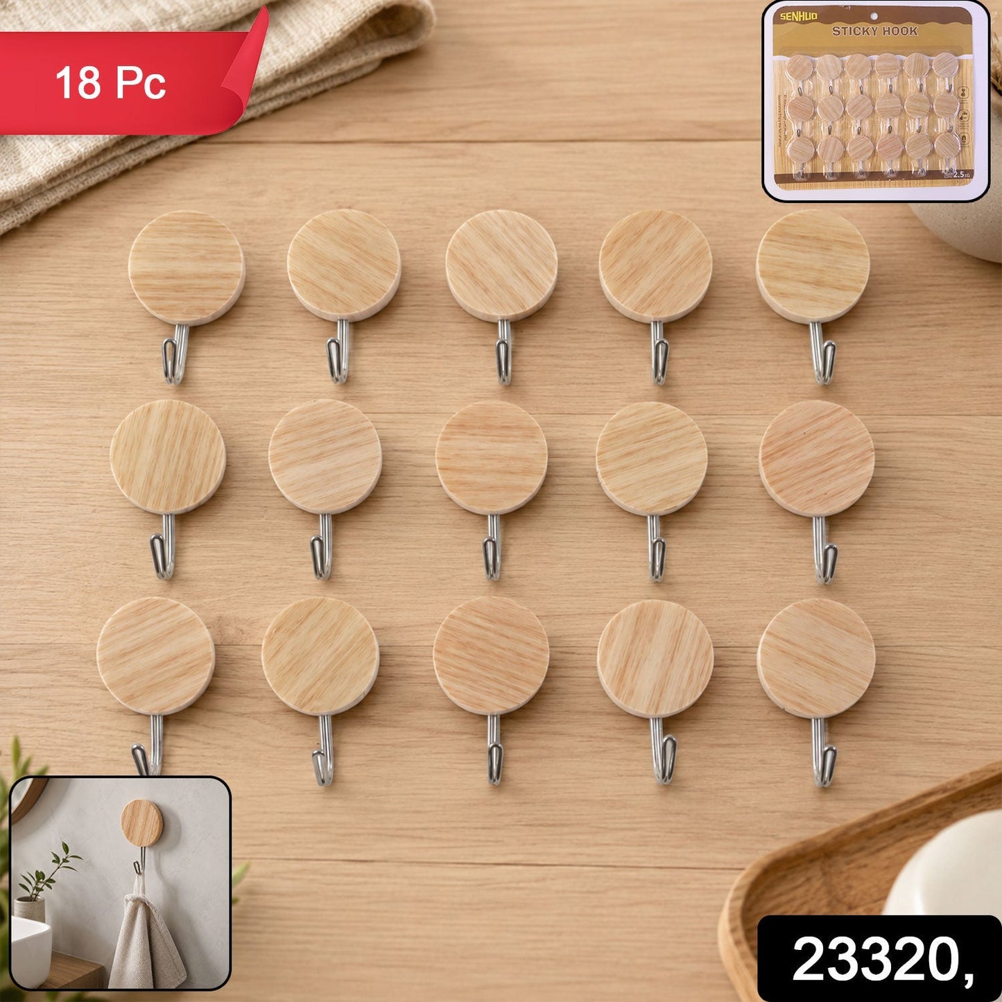 Wall hooks 18 piece pack