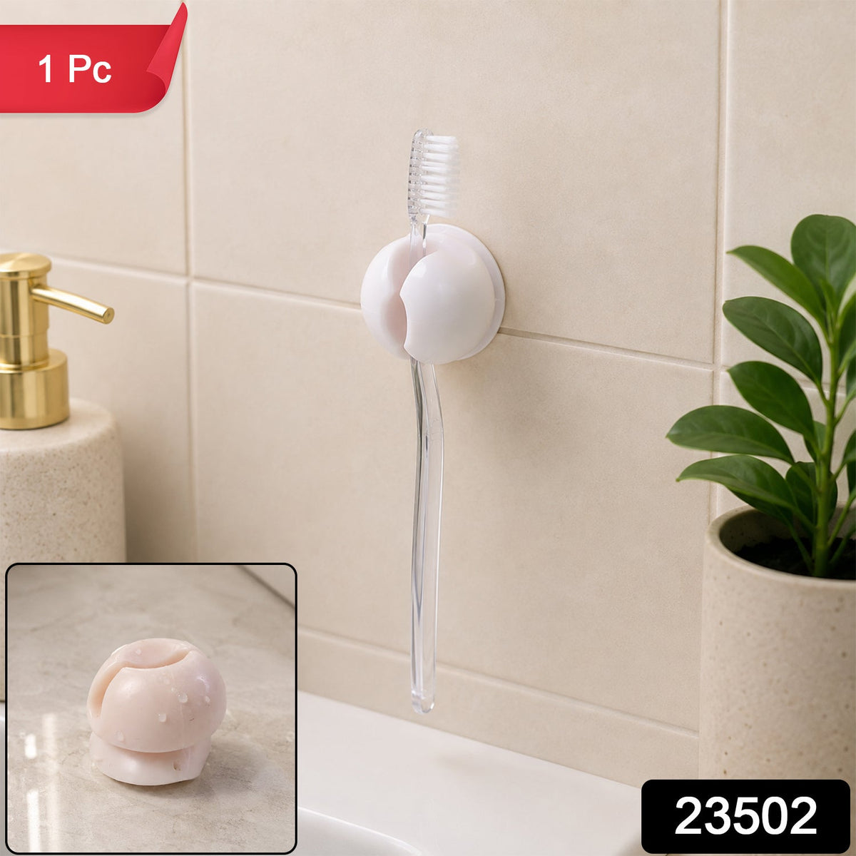 Wall Mounted Toothbrush Holder Clip for Bathroom, Wash Basin and Home Use
