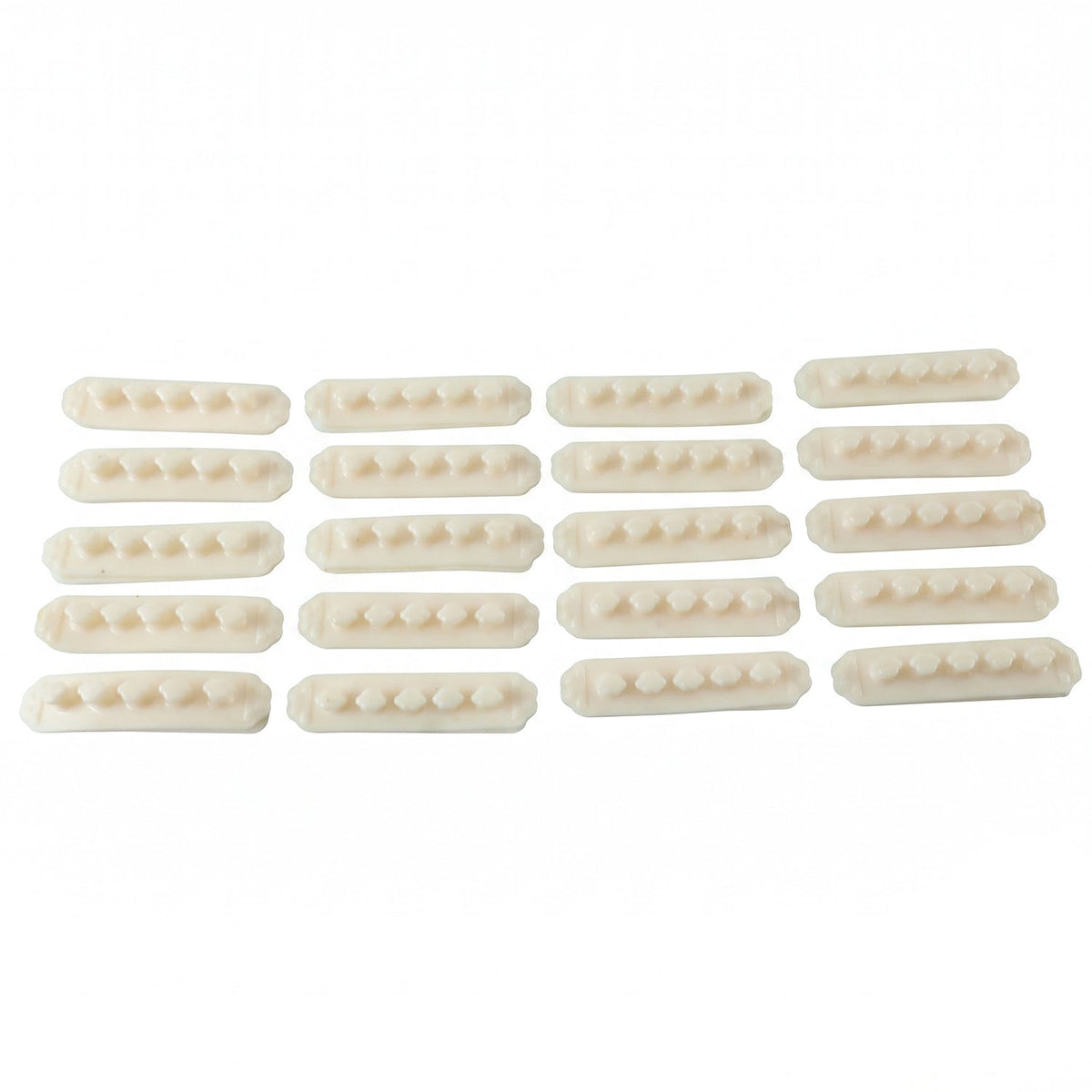 Plastic cable clips on white background