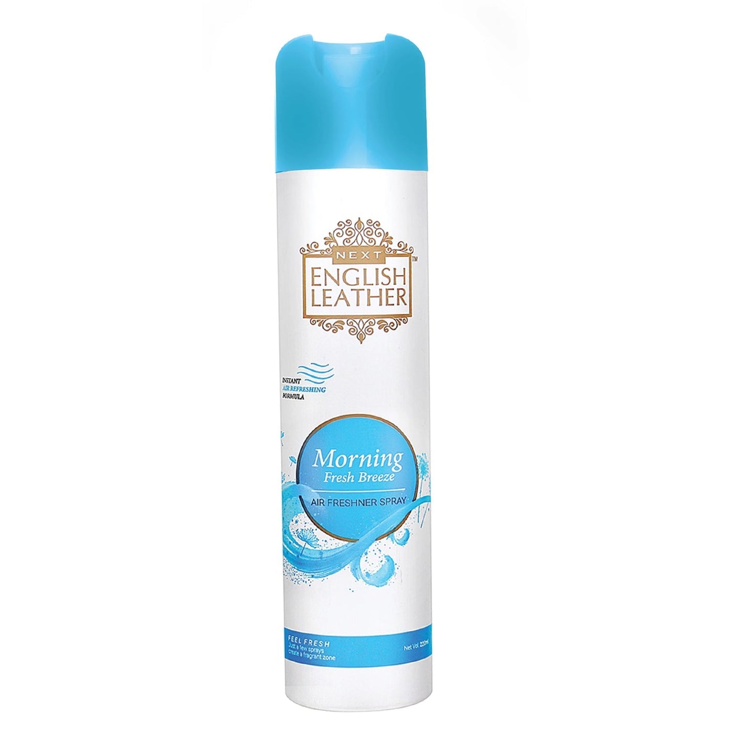 Morning fresh breeze air freshener spray can on white background