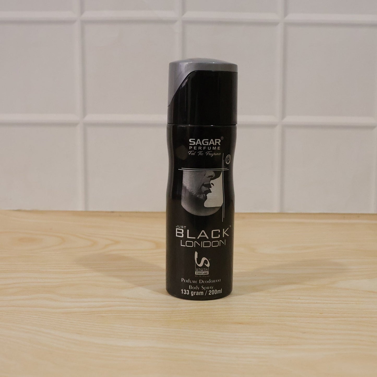 Black London body spray pack box