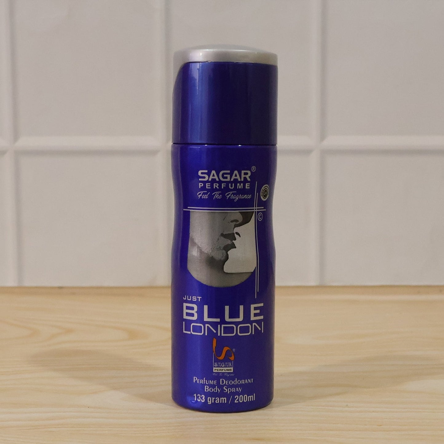 Blue London body spray pack box