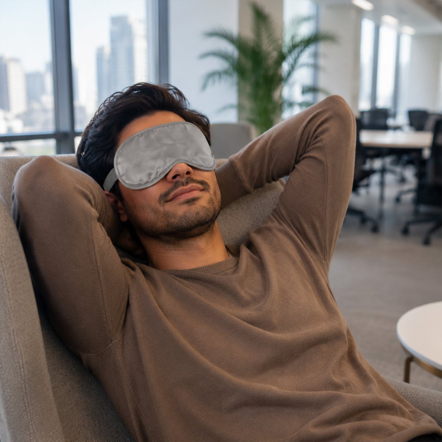 Soft satin sleeping eye mask for comfortable rest - image 4