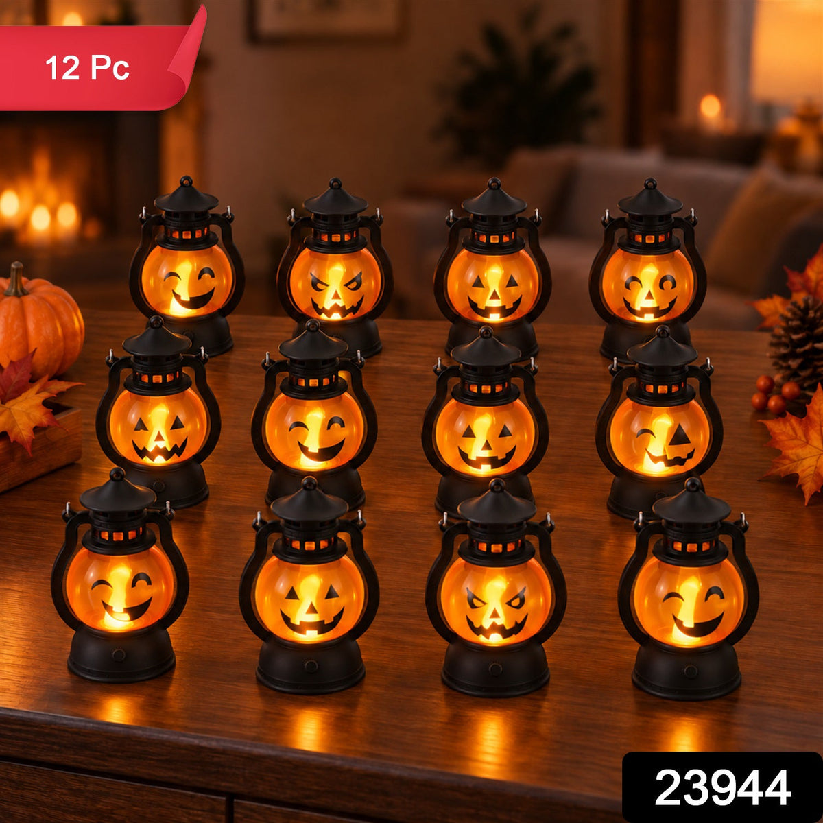 Pumpkin LED lantern pack 12pc