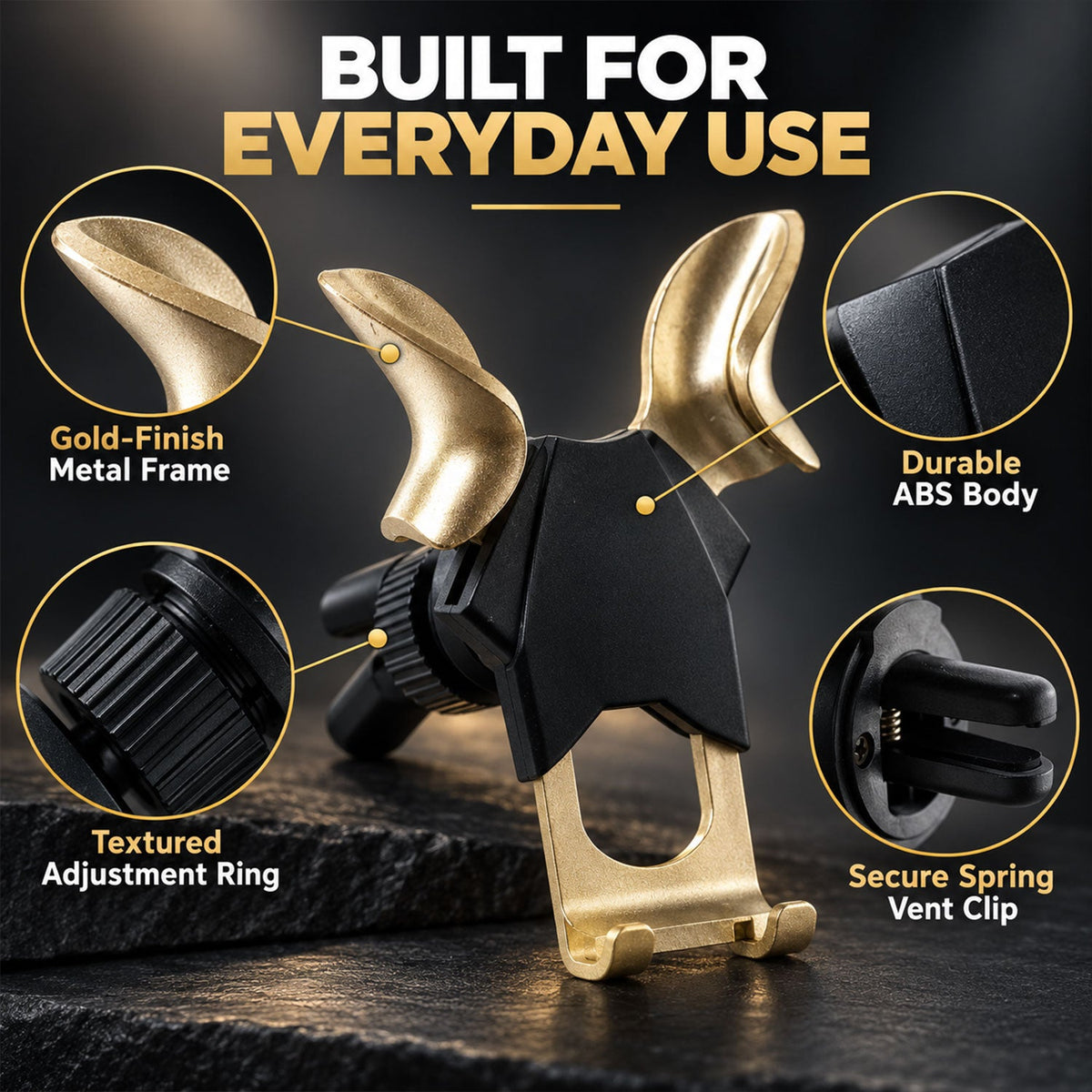 Car air vent mobile phone holder - material and vent clip