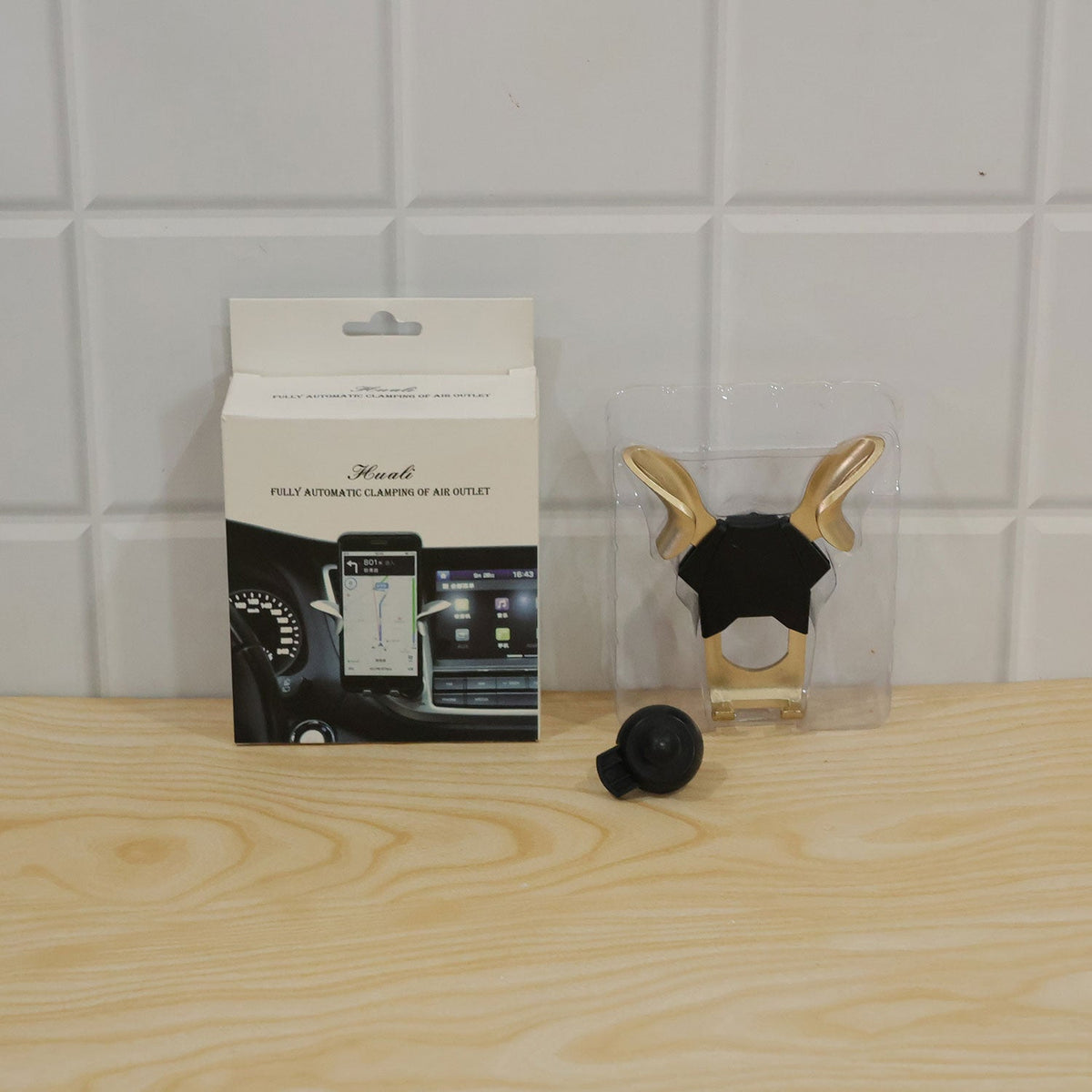 Car air vent mobile phone holder - actual product and box