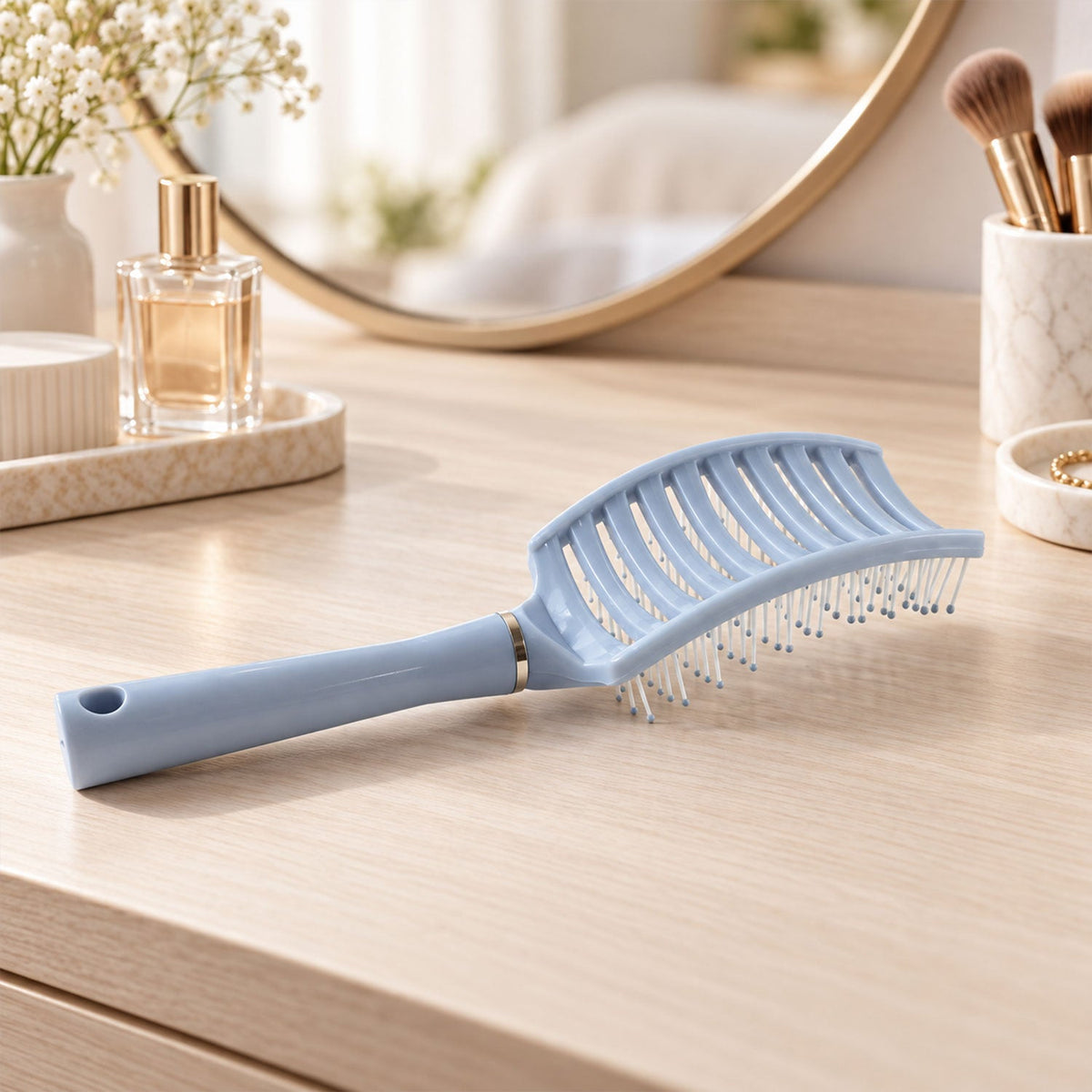 Hair brush bristles detail