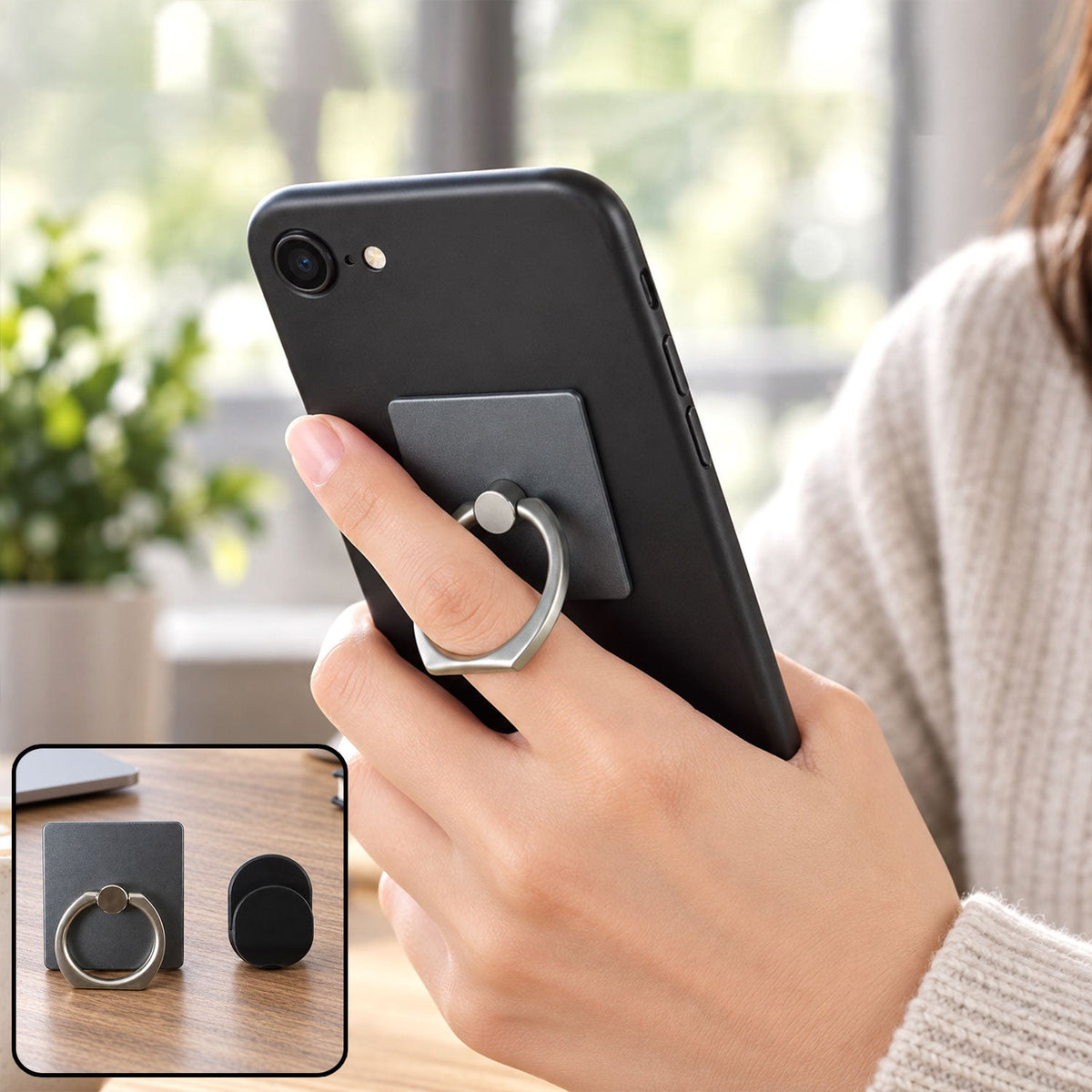 360 Degree Rotating Finger Ring Grip for Mobile, Phone Stand for Videos (1 Pc)