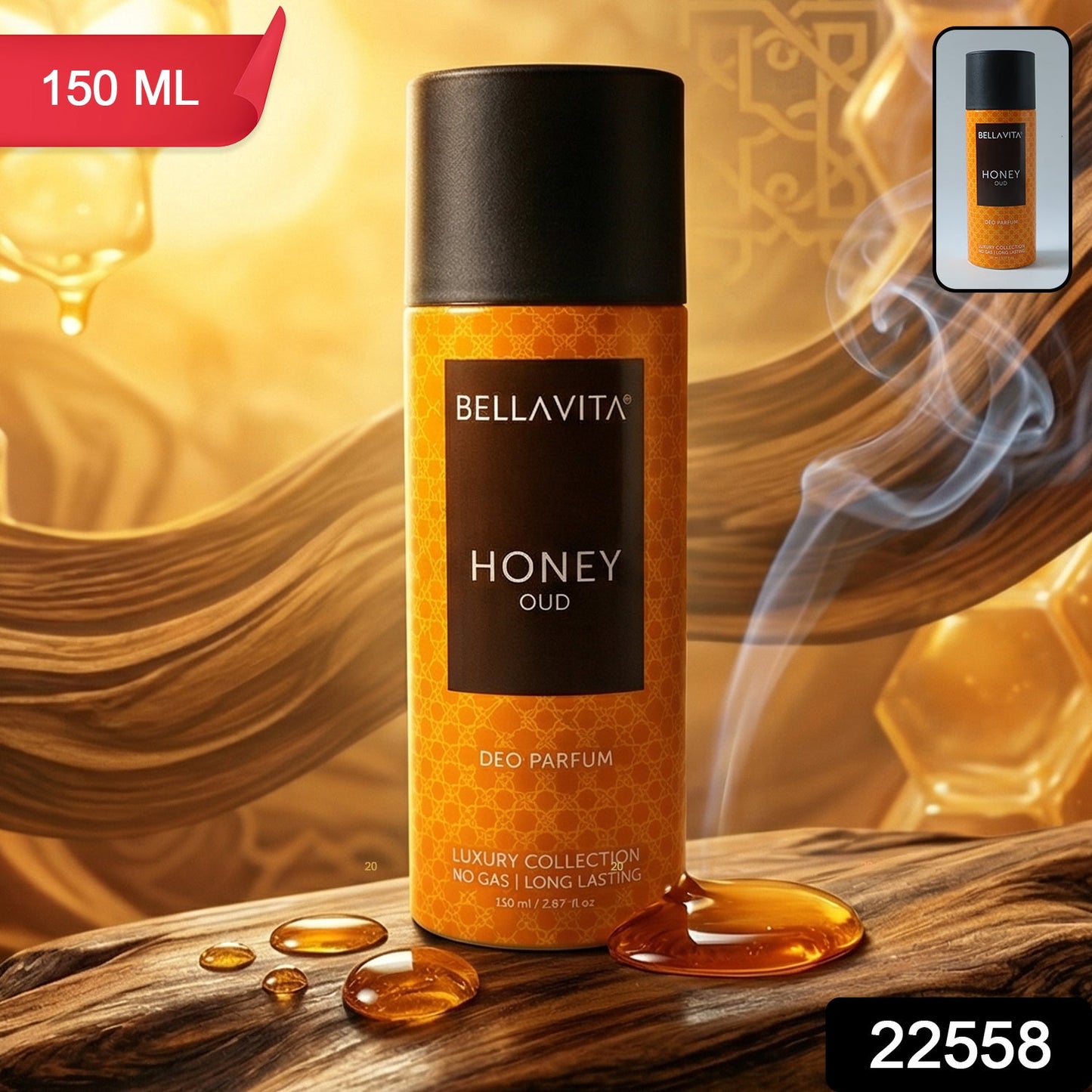 Bellavita Premium Honey Oud Deo Perfume (150 ML)