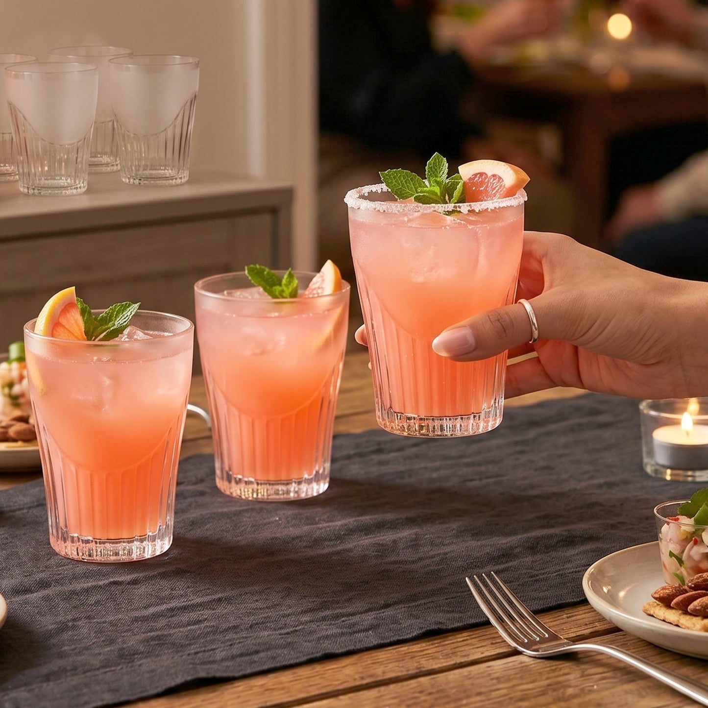 Juice glass serving use