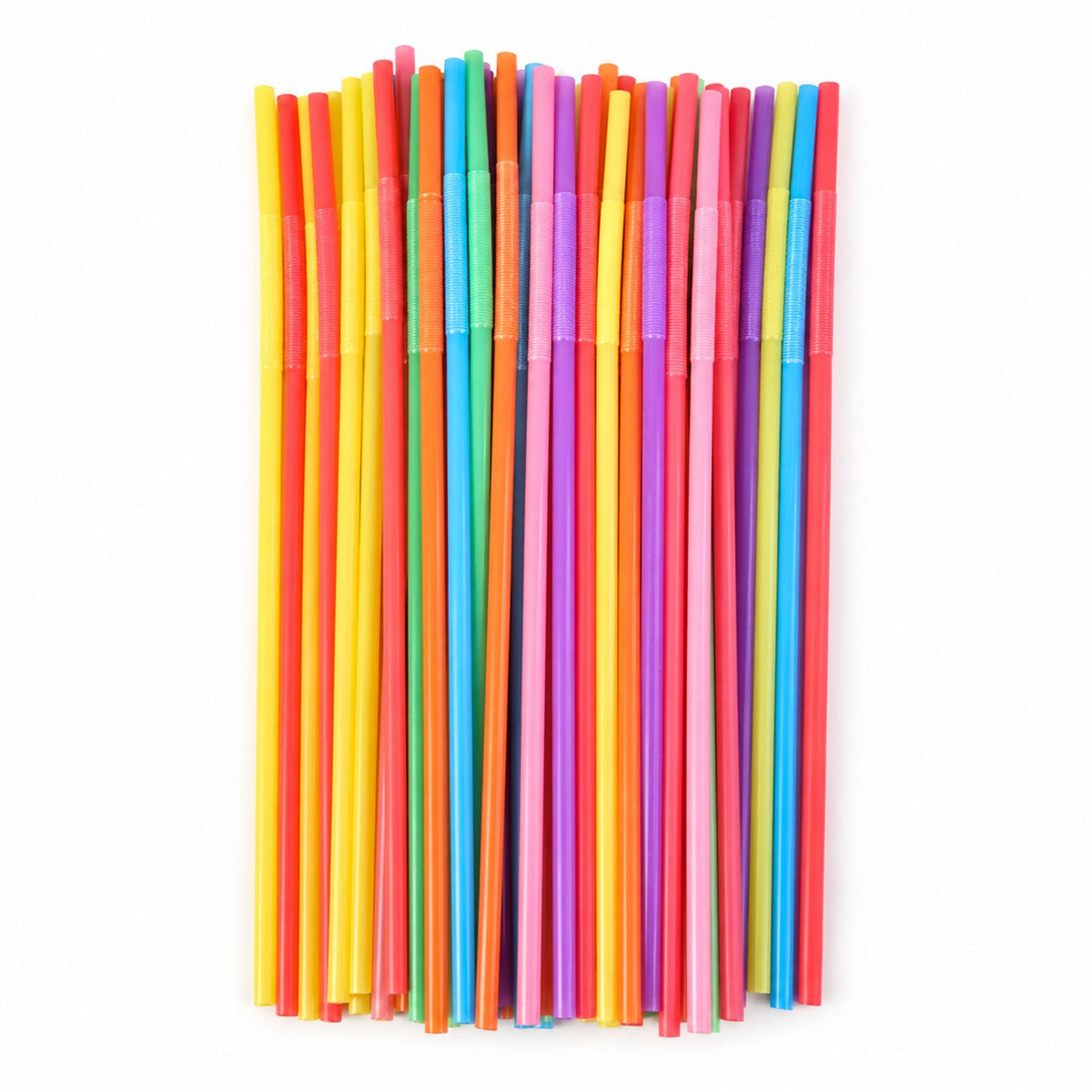 Colourful bendable plastic drinking straws sixty piece set 05