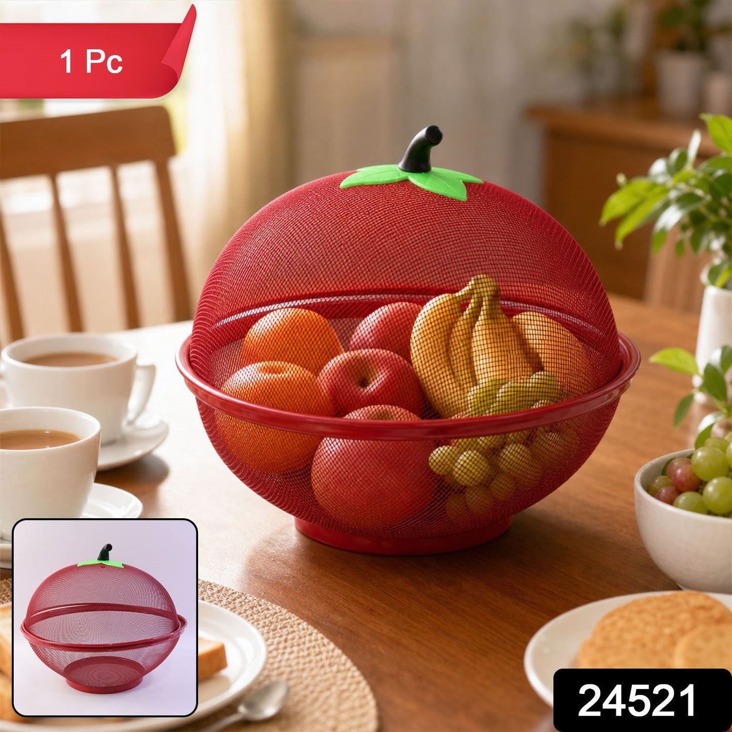 Metal net food basket pack