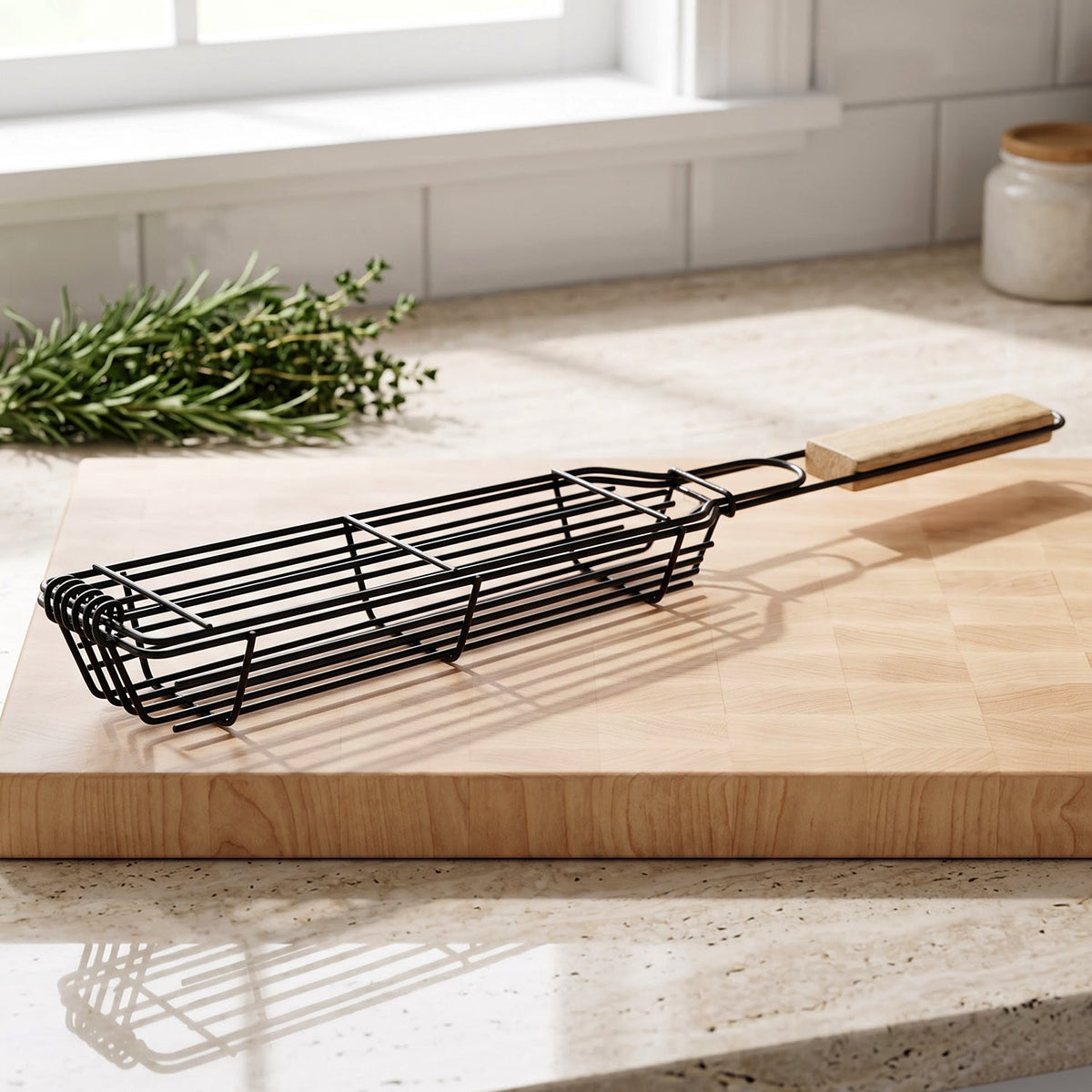 Barbecue grill basket product display