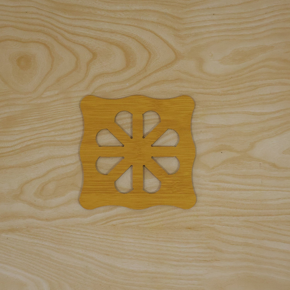 Square wooden coaster live product photo