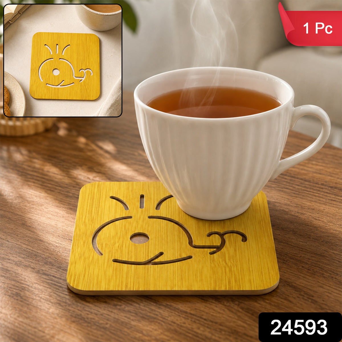 24593 square wooden coaster