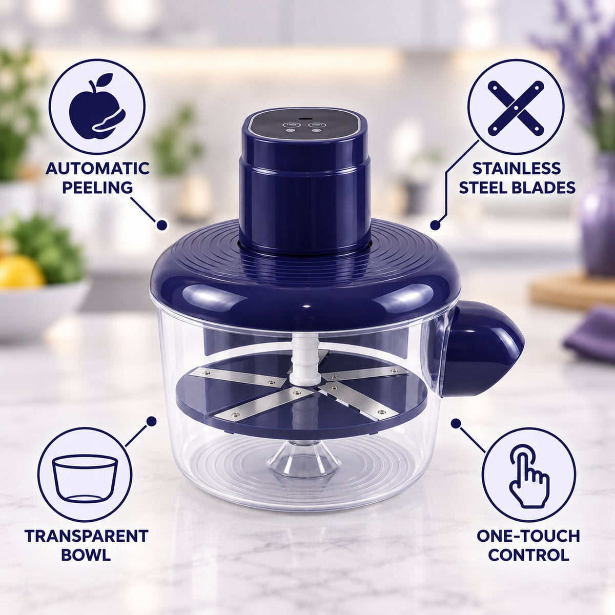 Automatic peeler features detail