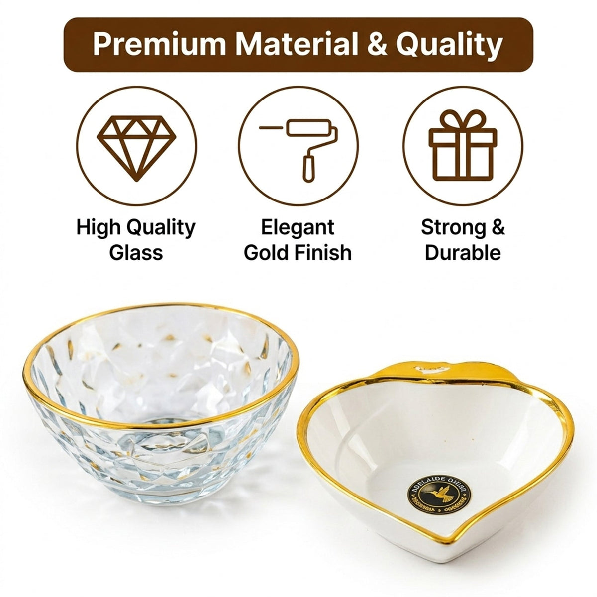 Glass Bowls and Leaf Dishes Gift Set