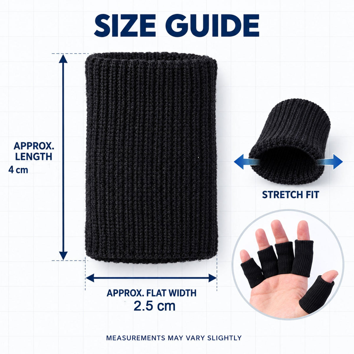 Finger sleeves size guide