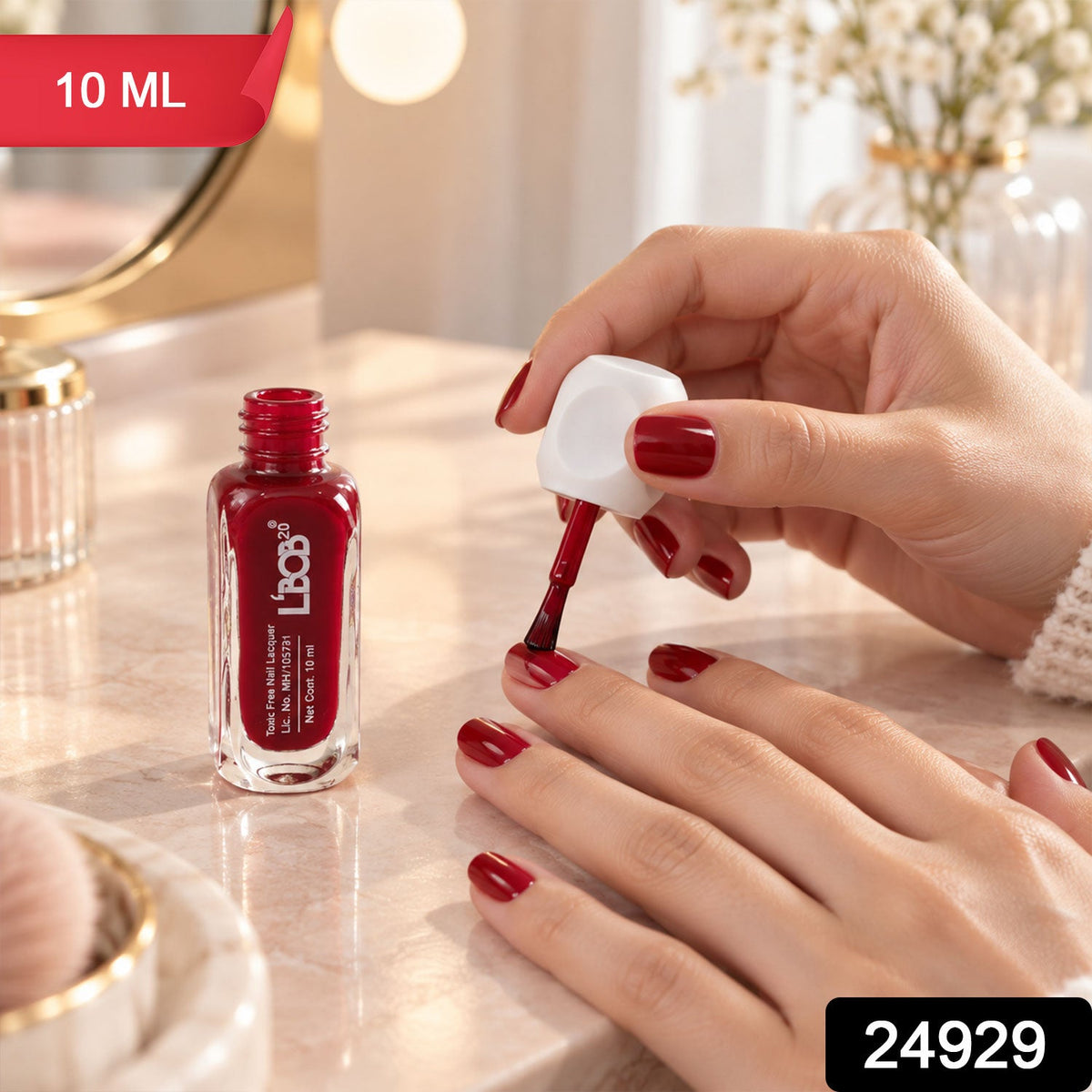 Two wine maroon nail polish bottles showing matte finish