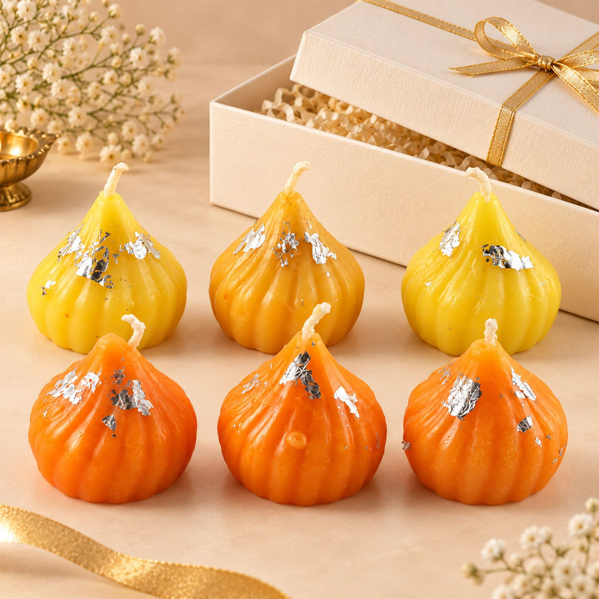 Colourful Modak Shape Wax Candles