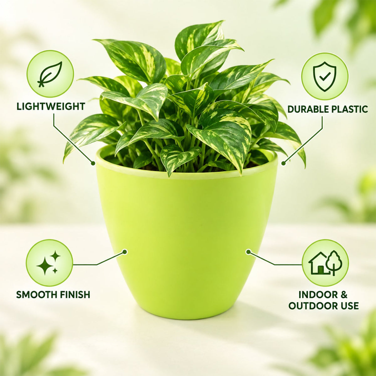 Flower pot features detail