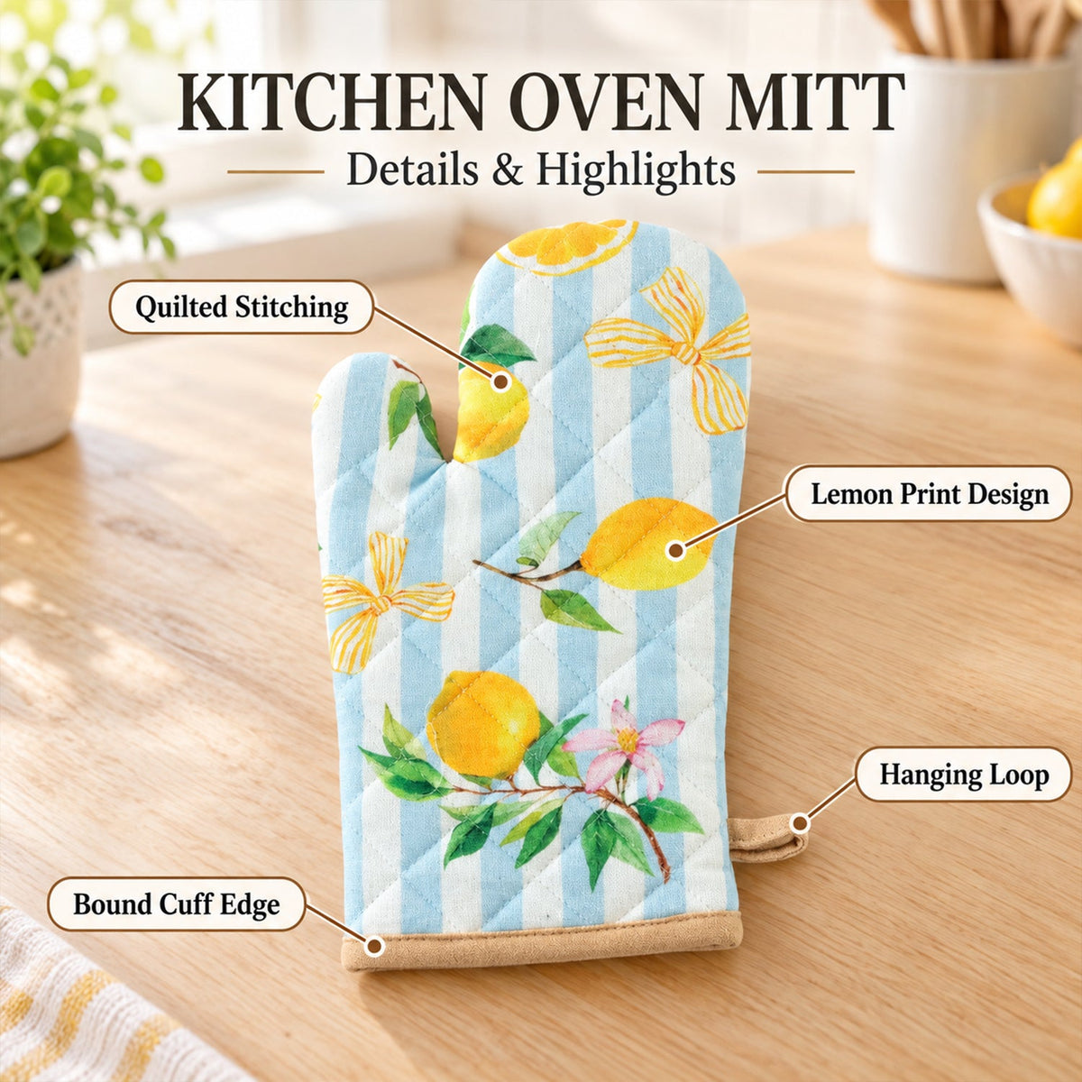 Heat resistant oven mitt baking