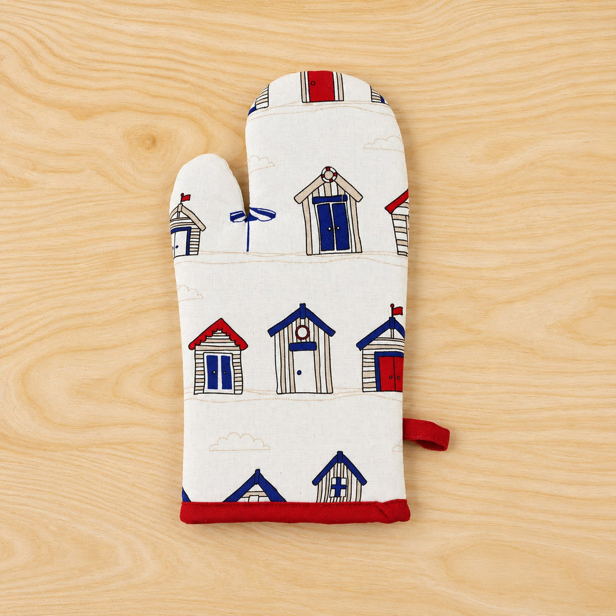 Beach Hut Print Oven Mitt
