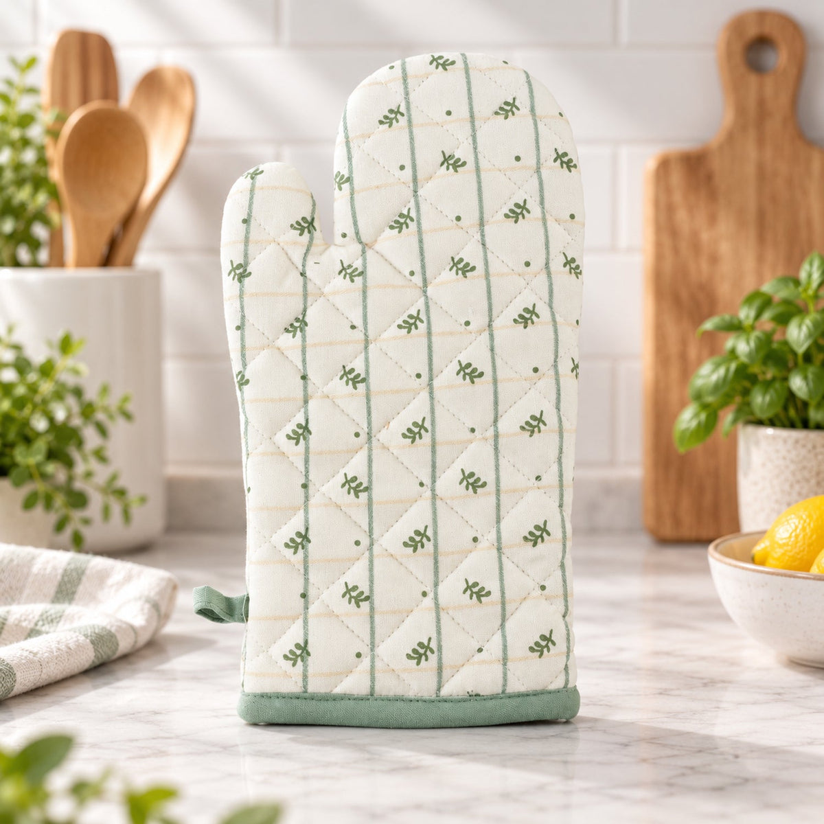 Botanical Print Oven Mitt