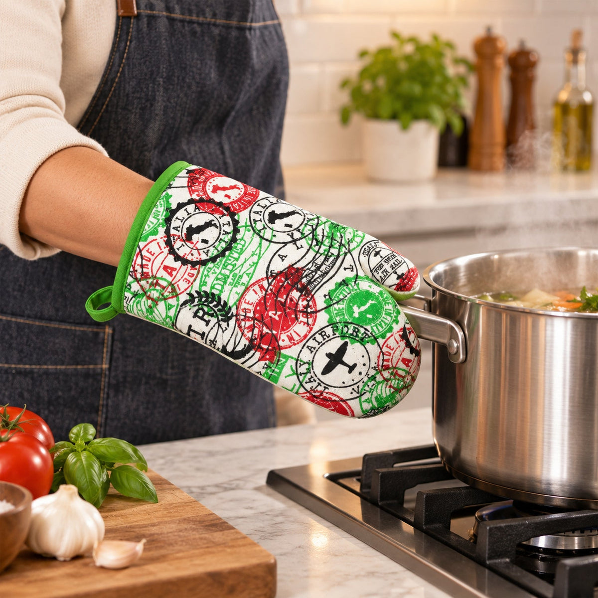 Patterned Oven Hand Glove