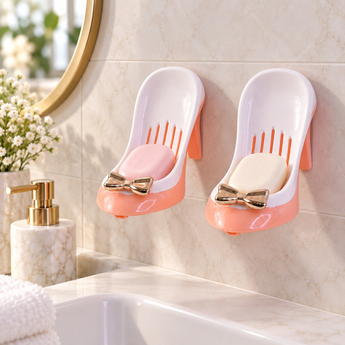 Shoe shaped soap holder set - bathroom display
