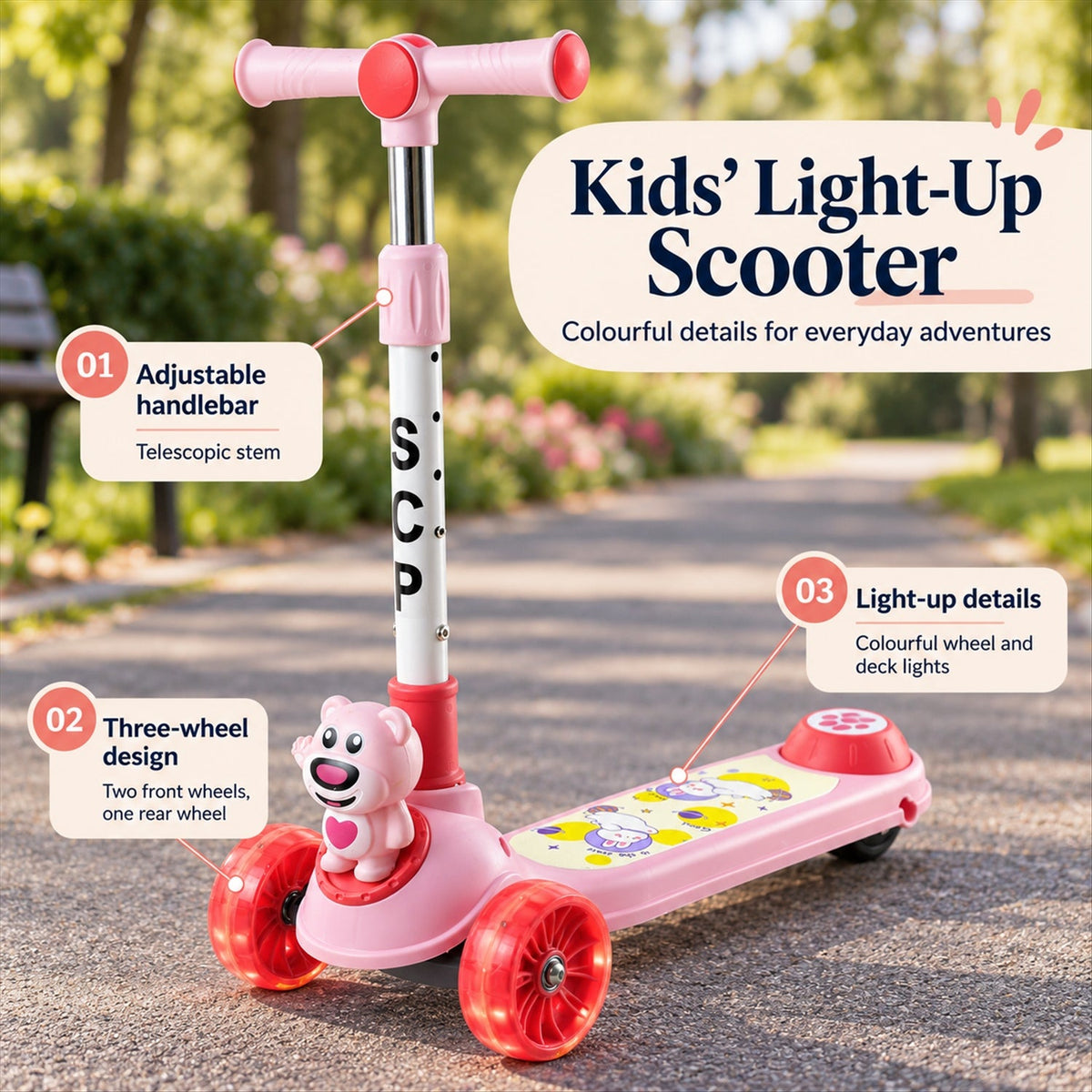 3 wheel scooter kids outdoor ride