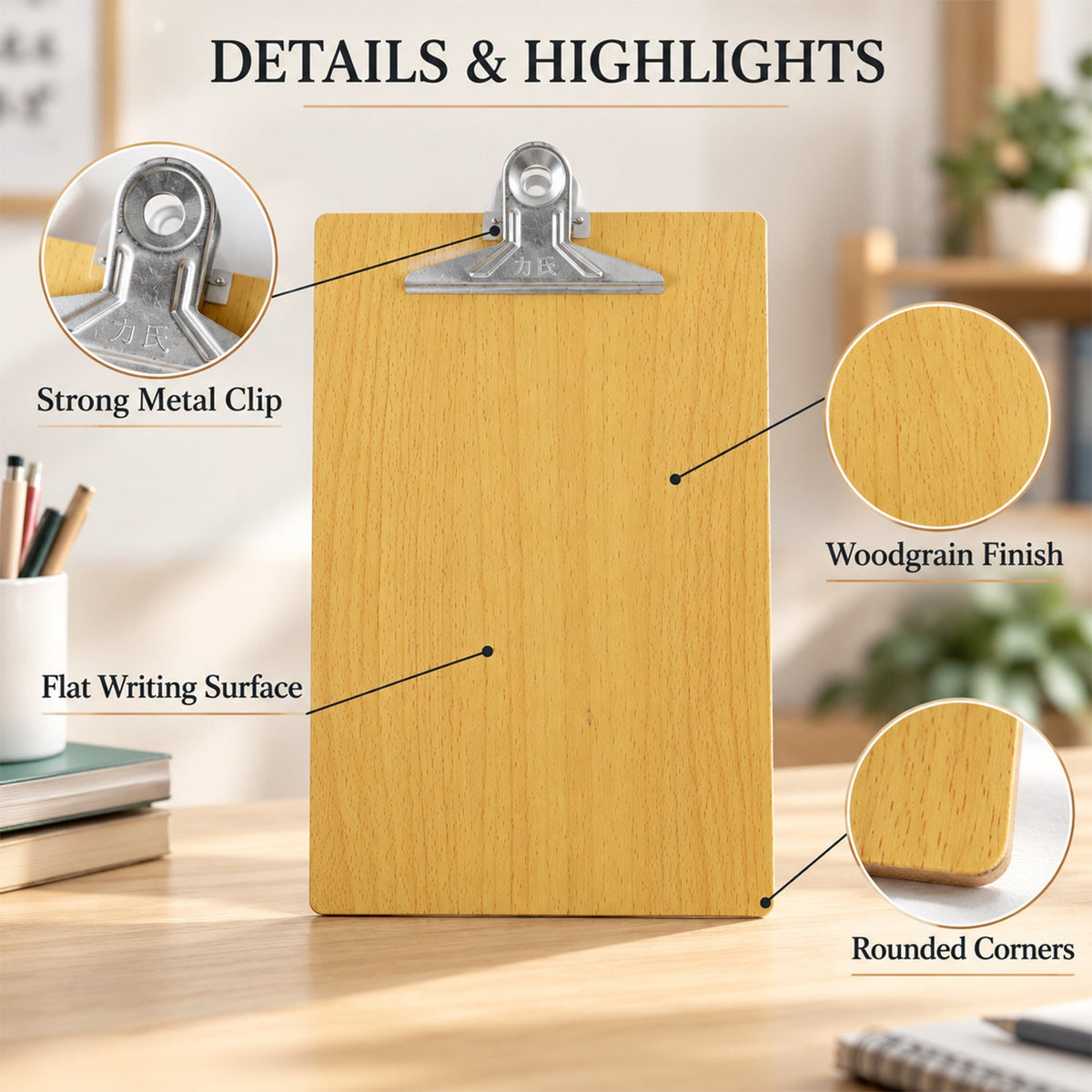 Wooden Clipboard Exam Pad