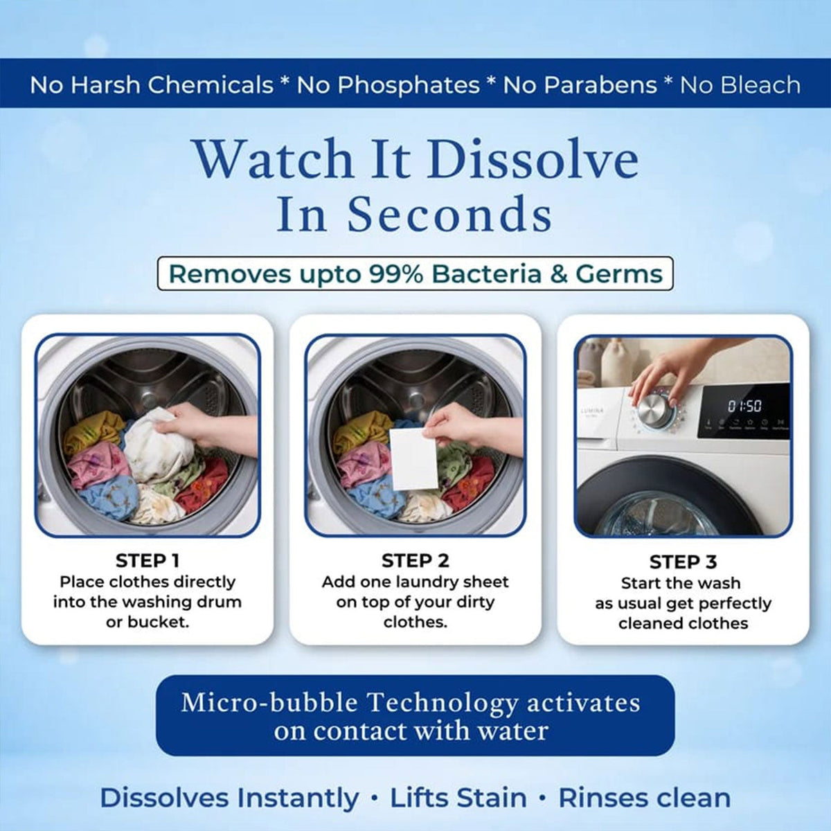 Laundry detergent sheets with an eco-friendly concept